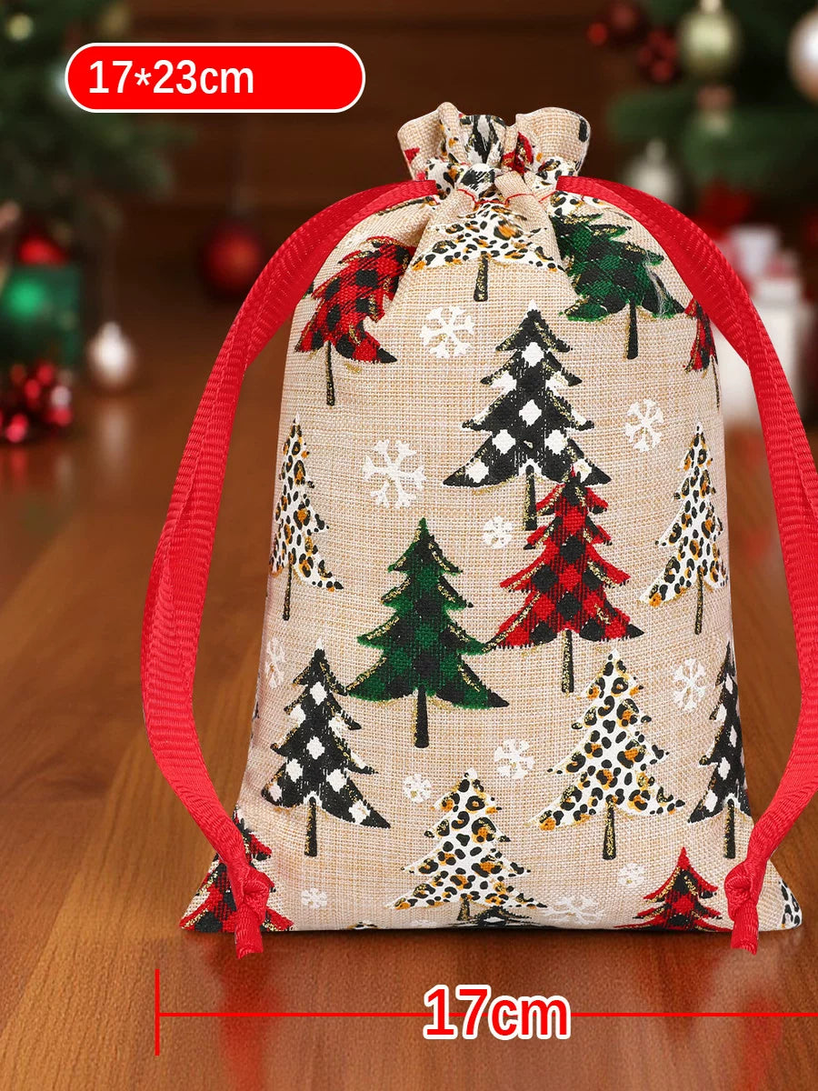 Burlap Christmas Tree Drawstring Gift Bags – gallery 02