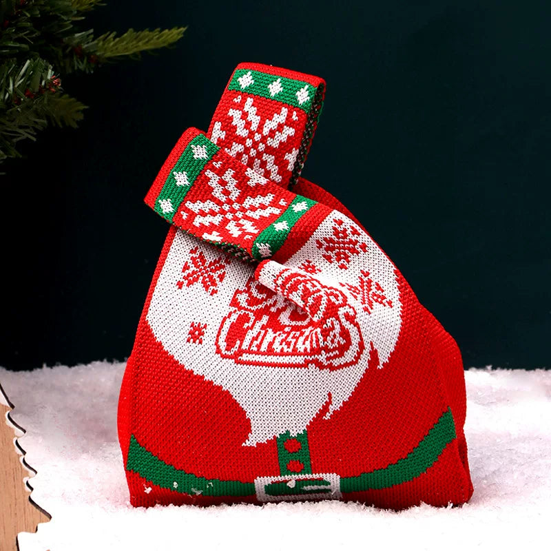 Christmas Canvas and Knitted Gift Bags with Carry Handles – variant 41001471112