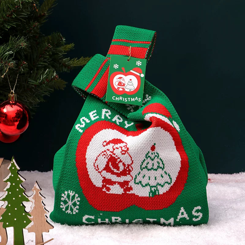 Christmas Canvas and Knitted Gift Bags with Carry Handles – variant 41001471115