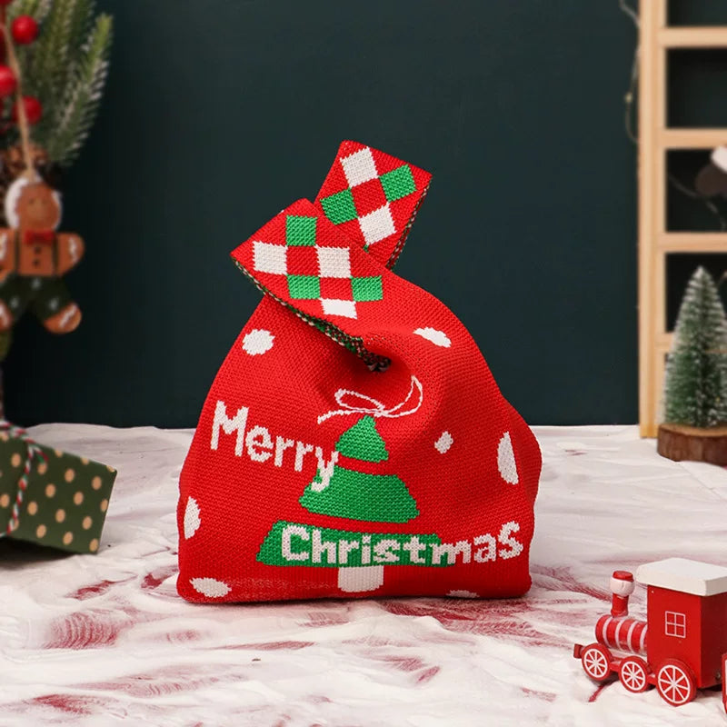 Christmas Canvas and Knitted Gift Bags with Carry Handles – variant 41001471106
