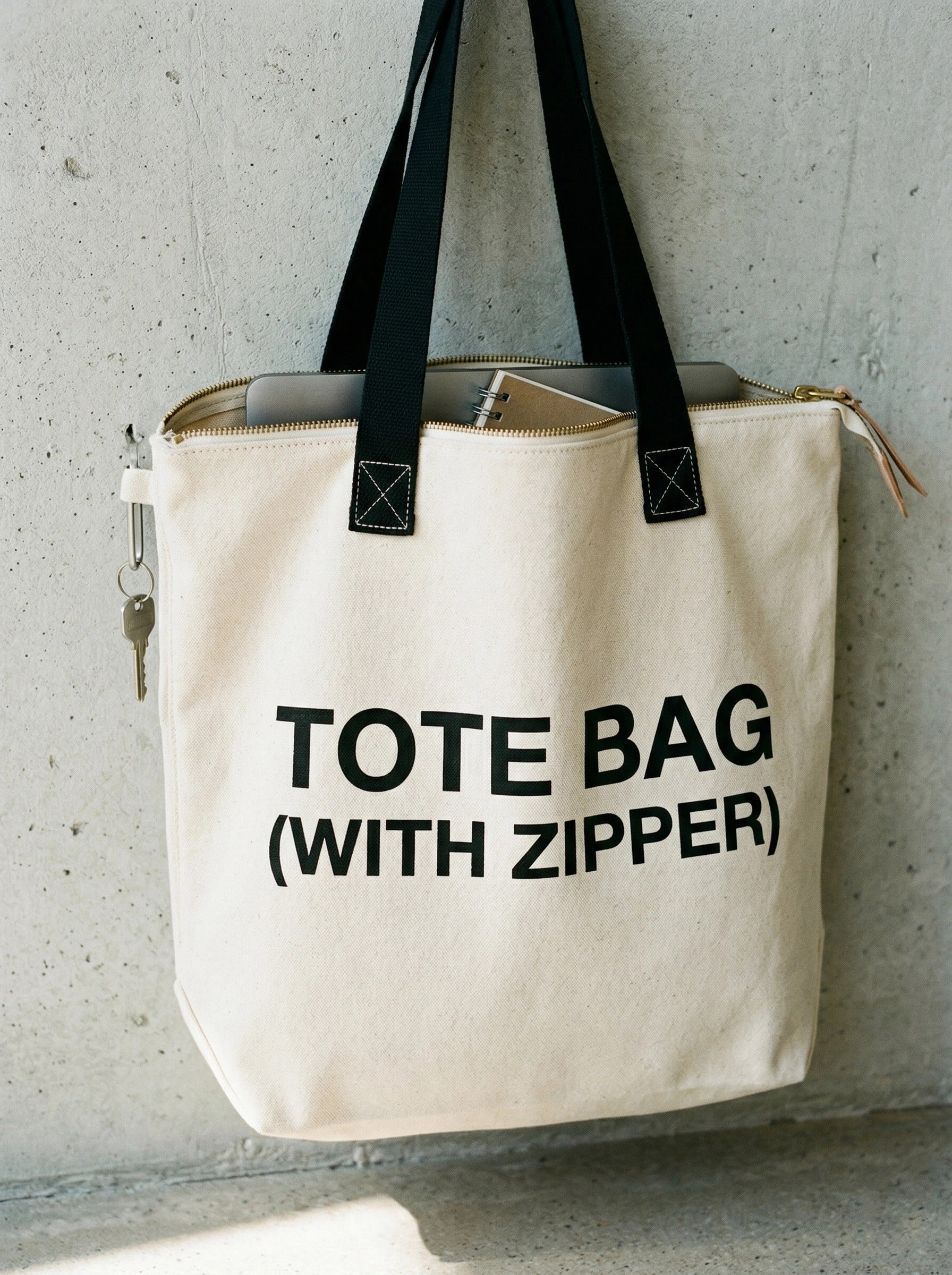Bolso de tela con cremallera