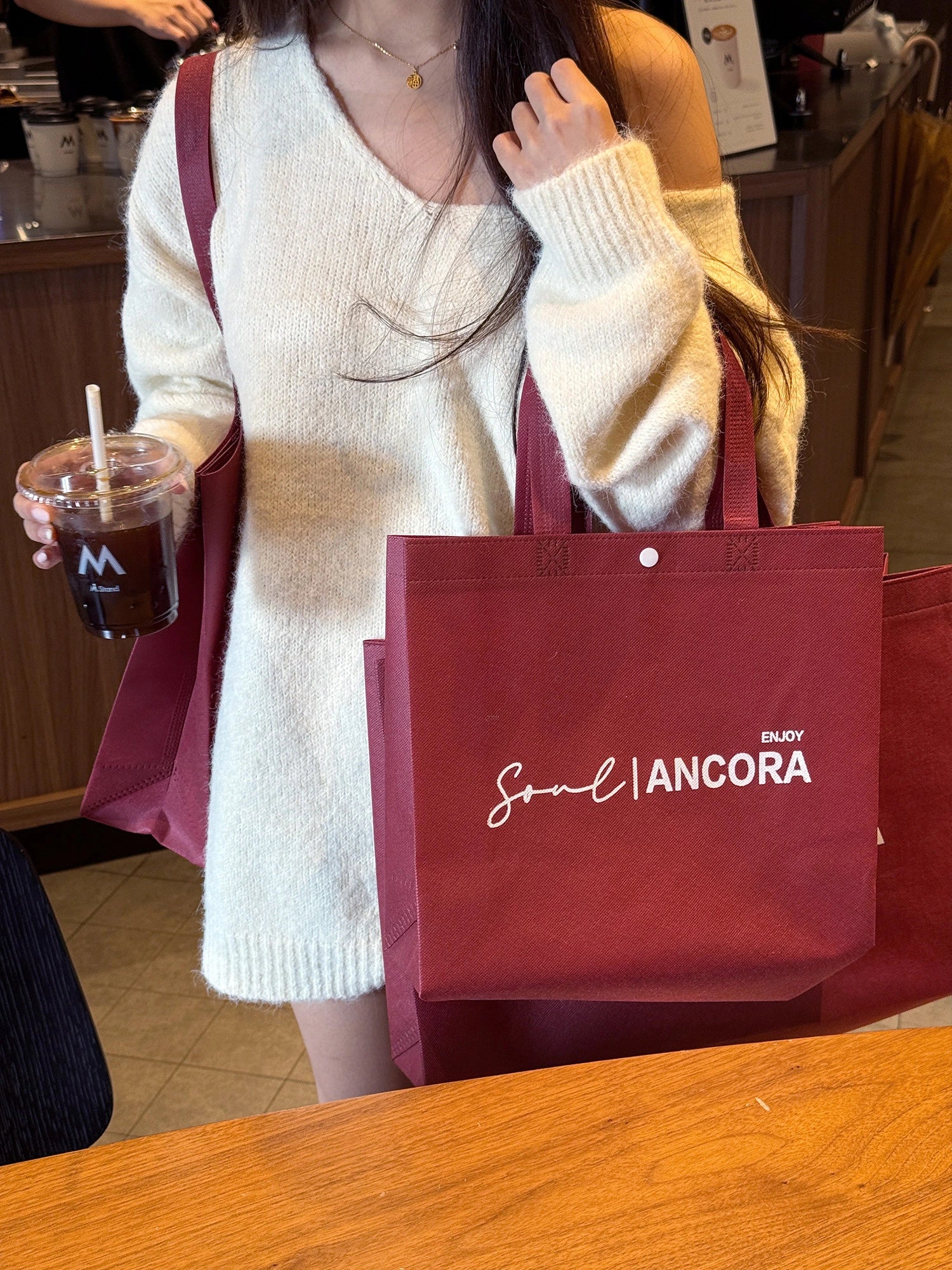 Ancora-Red Non-Woven Tote Bags — 17 Styles product view 2
