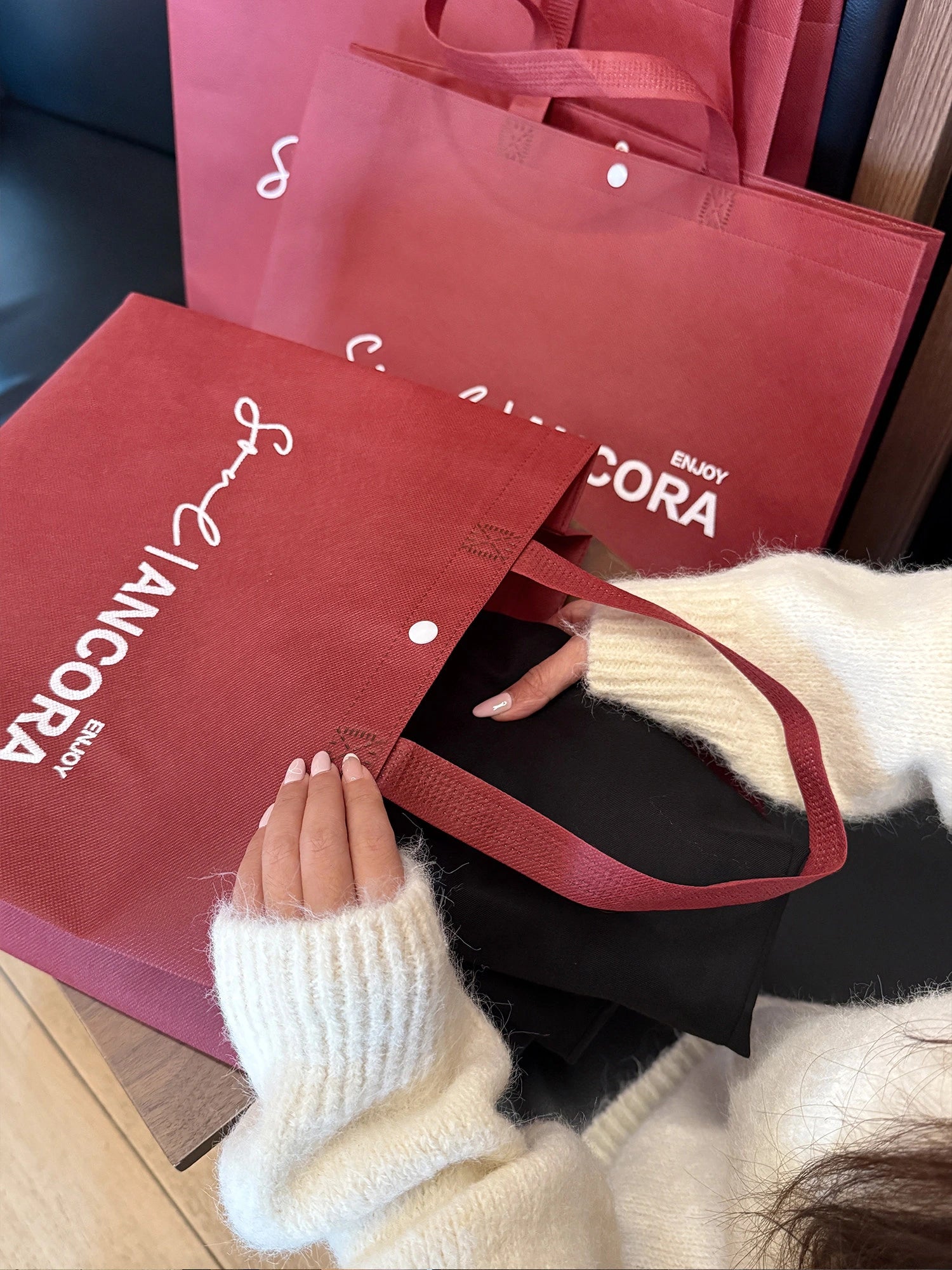 Ancora-Red Non-Woven Tote Bags — 17 Styles product view 3