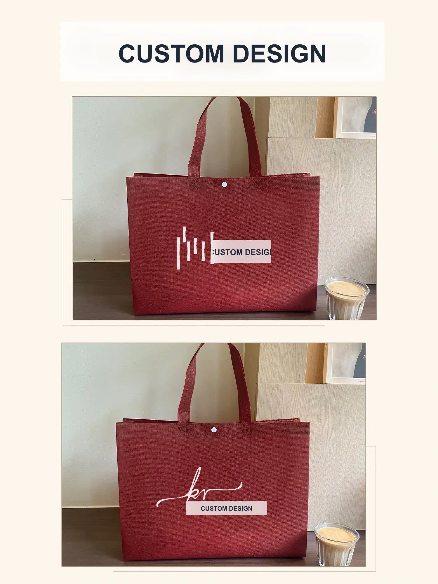 Ancora-Red Non-Woven Tote Bags — 17 Styles product view 5