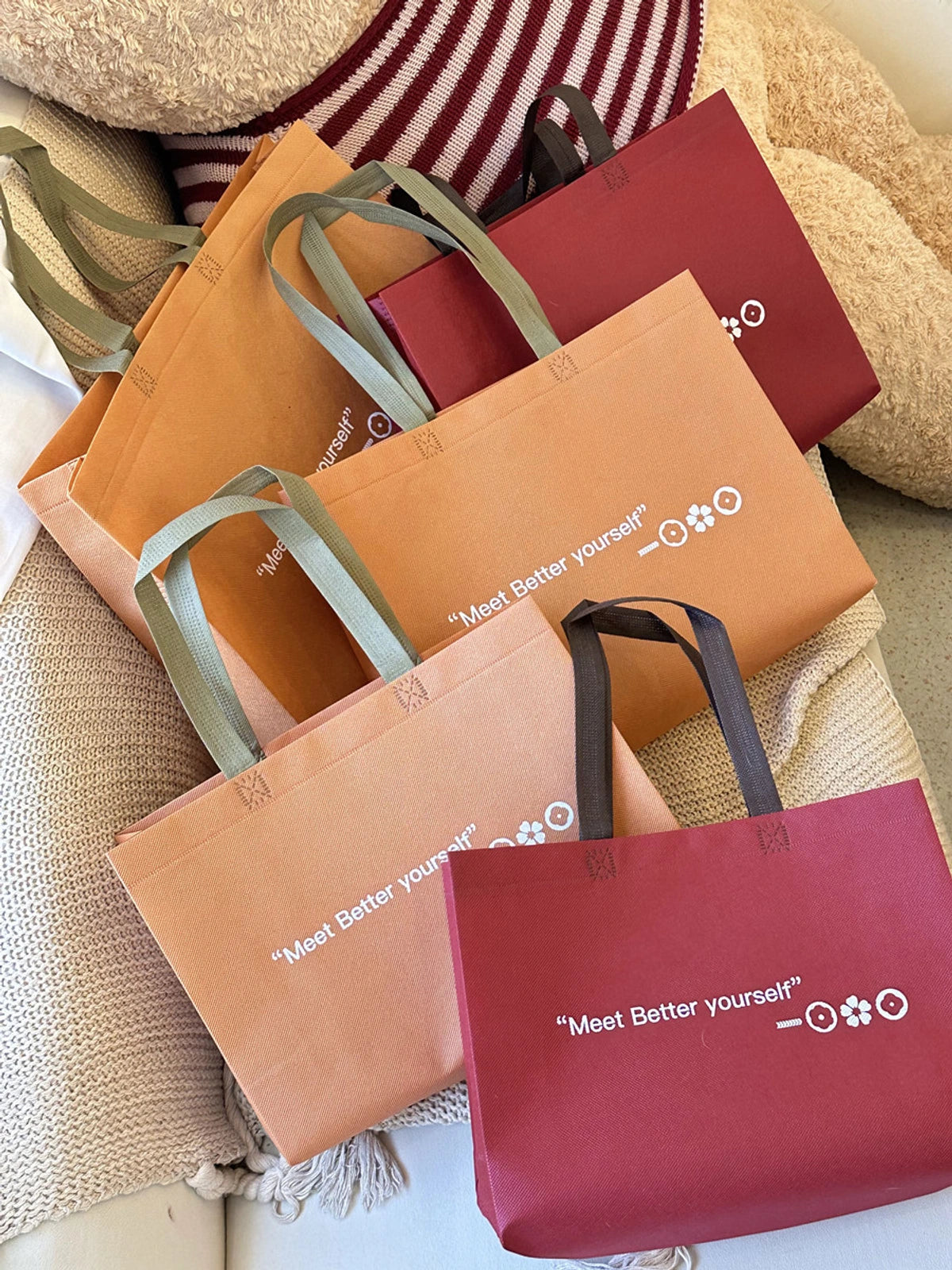 Ancora Red Non-Woven Tote Bags — 4 Styles product view 1