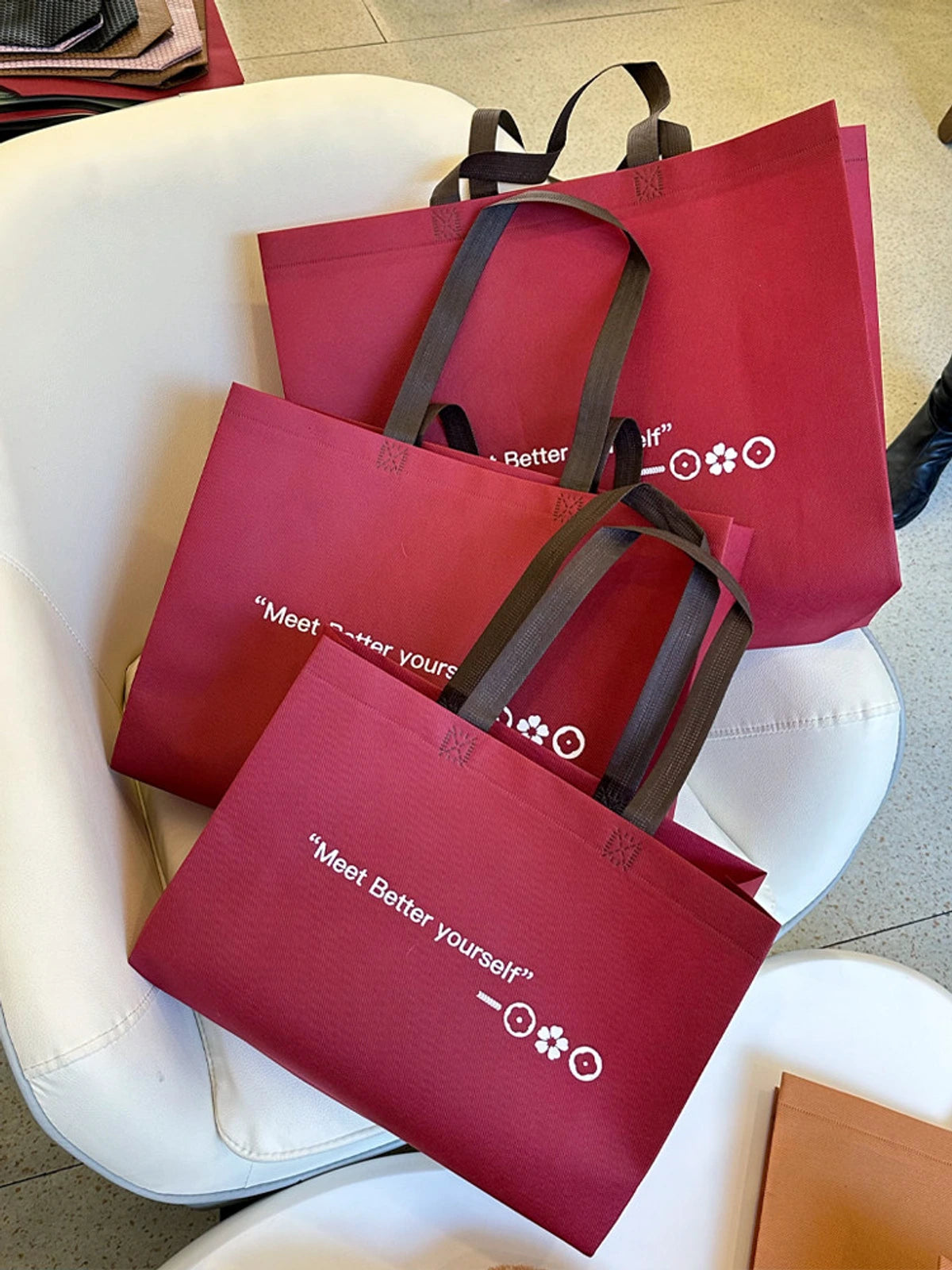 Ancora Red Non-Woven Tote Bags — 4 Styles product view 2