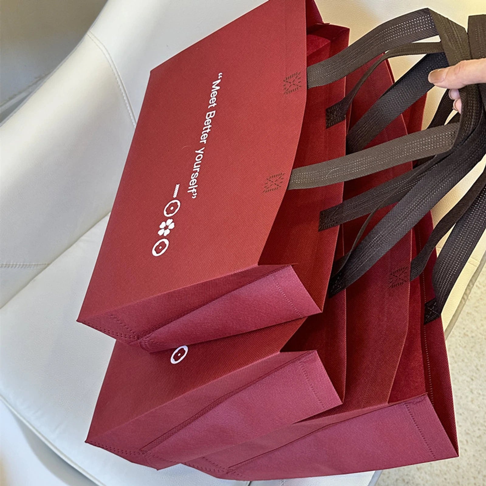 Ancora Red Non-Woven Tote Bags — 4 Styles — Ancora Red — MEET Print
