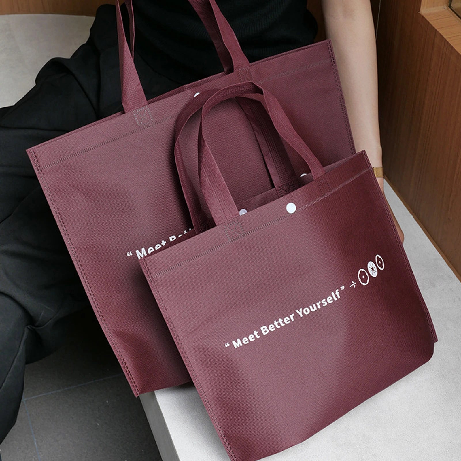 Ancora-Red Non-Woven Tote Bags — 4 Styles — Ancora Red