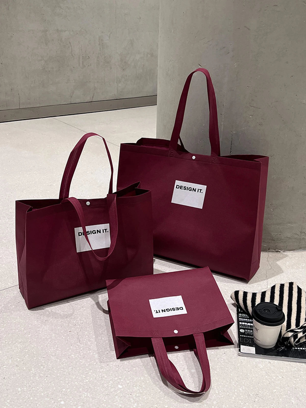 Ancora-Red Non-Woven Tote Bags — 5 Styles product view 1
