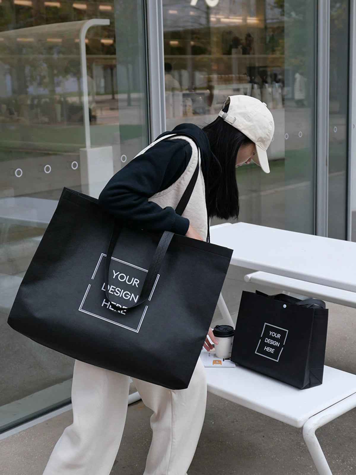 Ancora-Red Non-Woven Tote Bags — 5 Styles product view 3