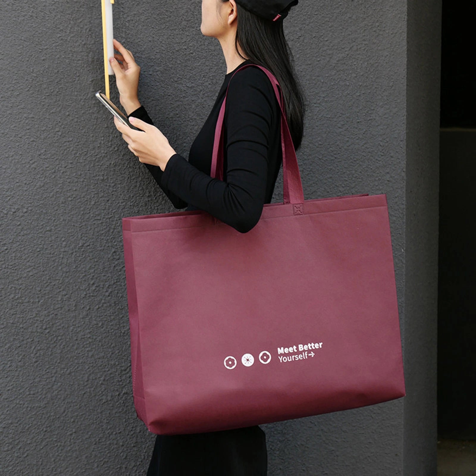 Ancora-Red Non-Woven Tote Bags — 5 Styles — Gusseted — Ancora Red