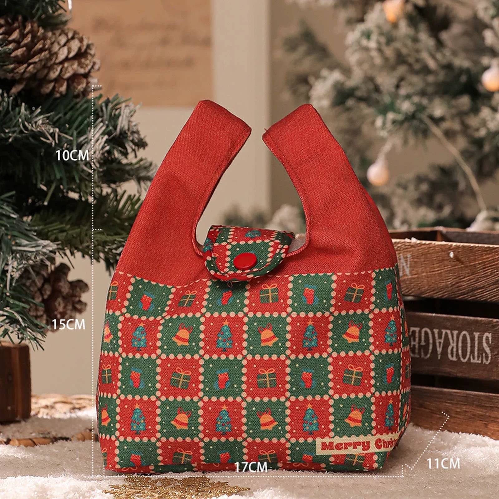 Assorted Christmas Fabric Gift Bags with Handles – ready-stock option