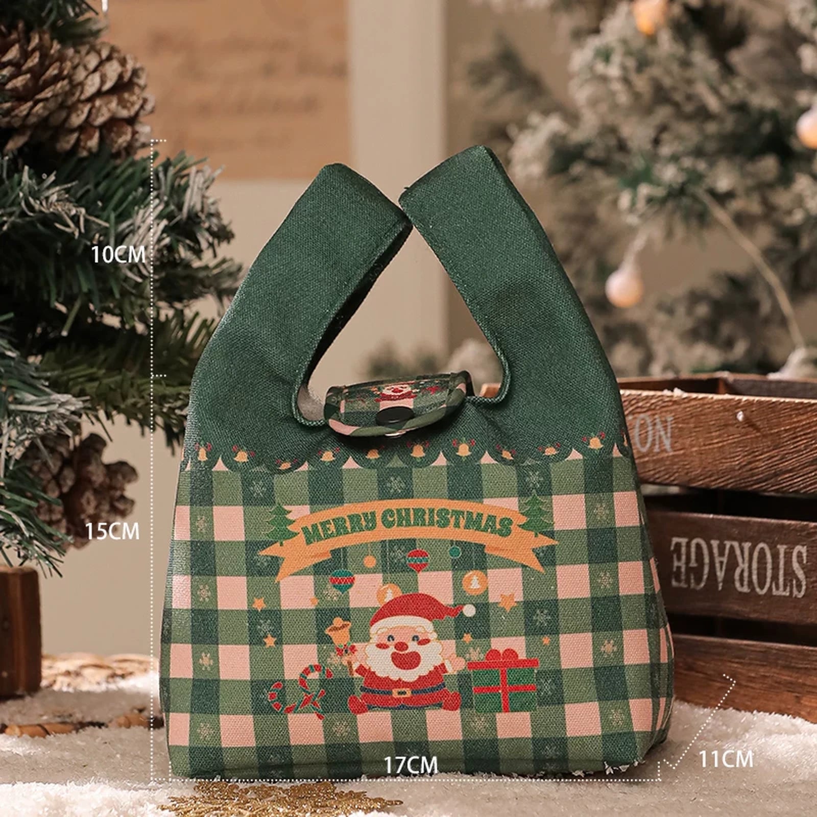 Assorted Christmas Fabric Gift Bags with Handles – ready-stock option