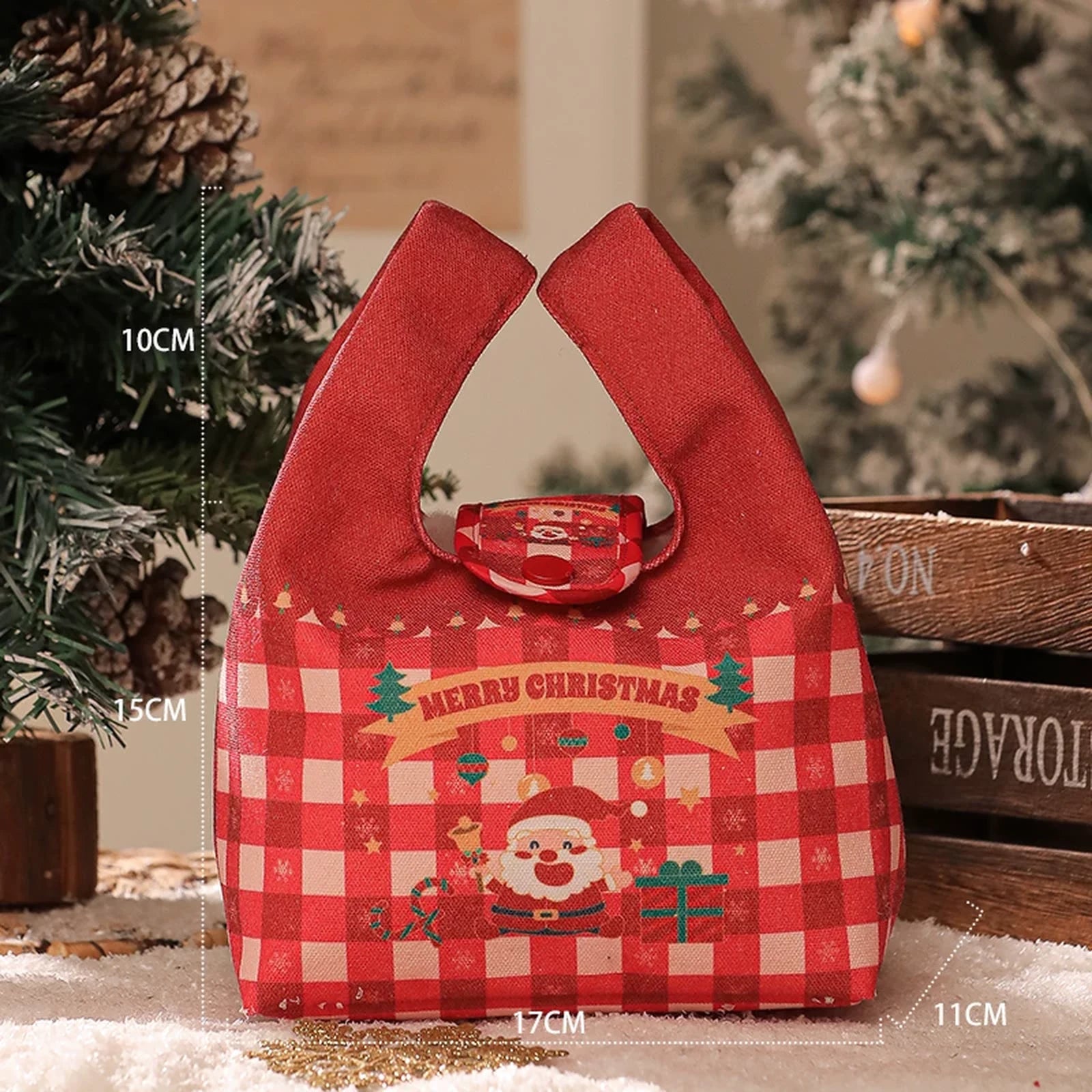 Assorted Christmas Fabric Gift Bags with Handles – ready-stock option