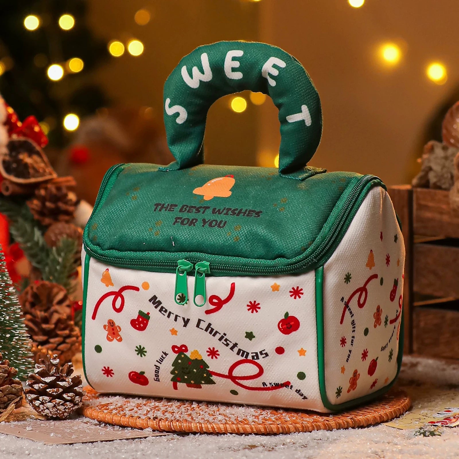 Assorted Christmas Fabric Gift Bags with Handles – ready-stock option