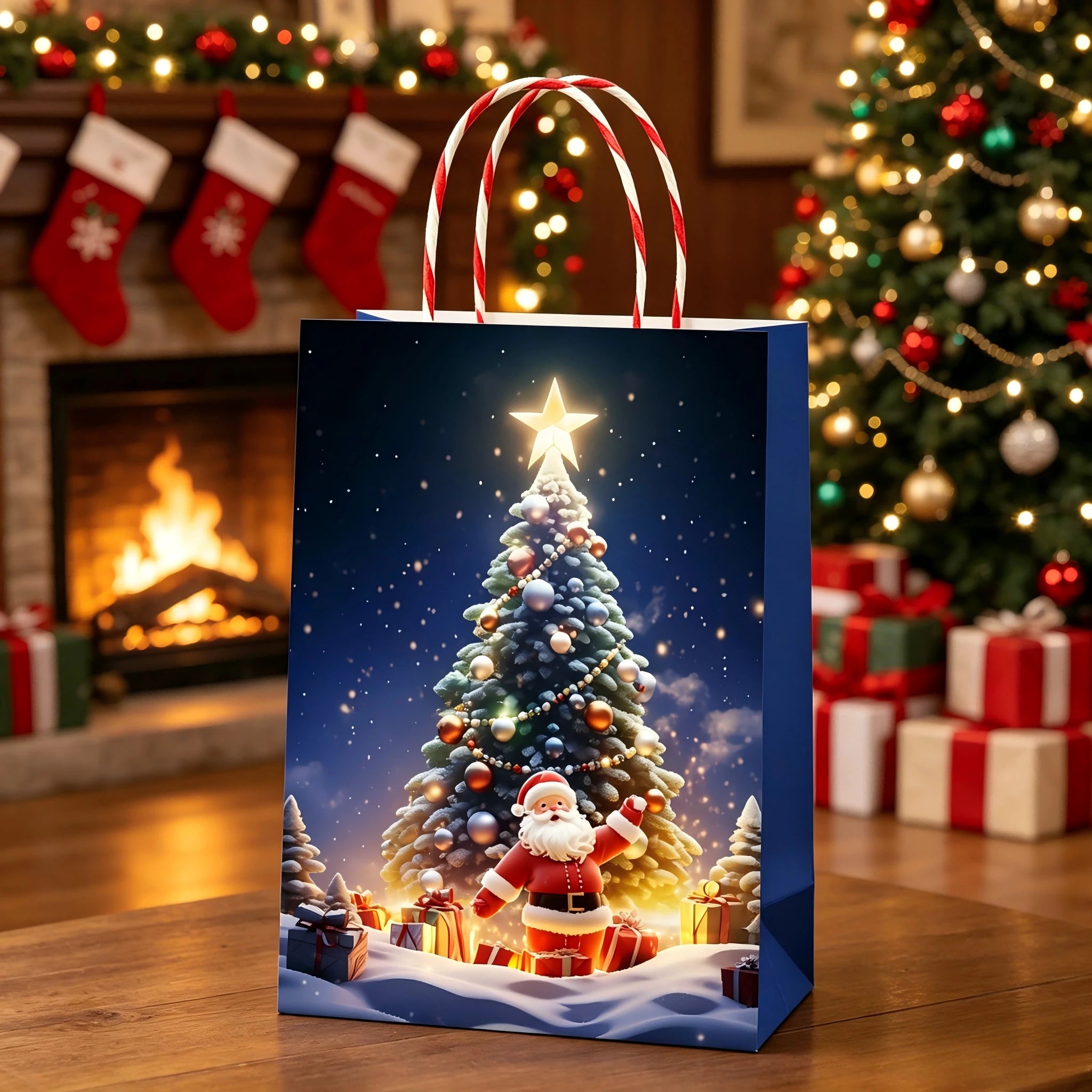 Assorted Christmas Paper Gift Bags with Rope Handles – selected option 1620316242