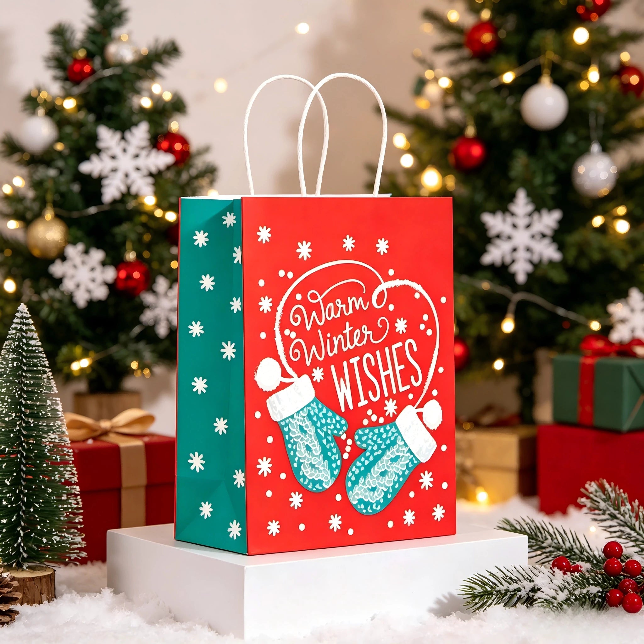 Assorted Christmas Paper Gift Bags with Rope Handles – selected option 1620316243