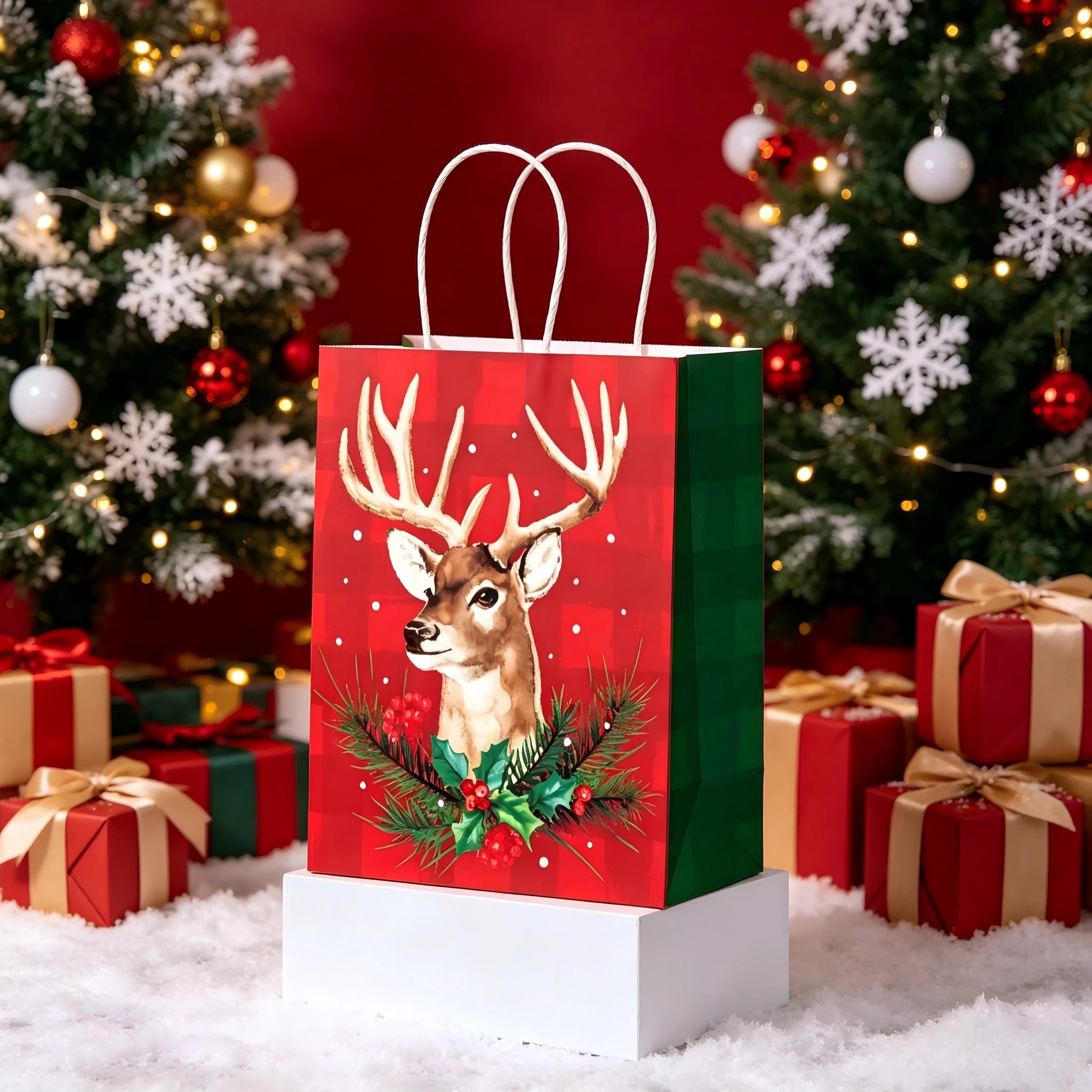 Assorted Christmas Paper Gift Bags with Rope Handles – selected option 1620316244