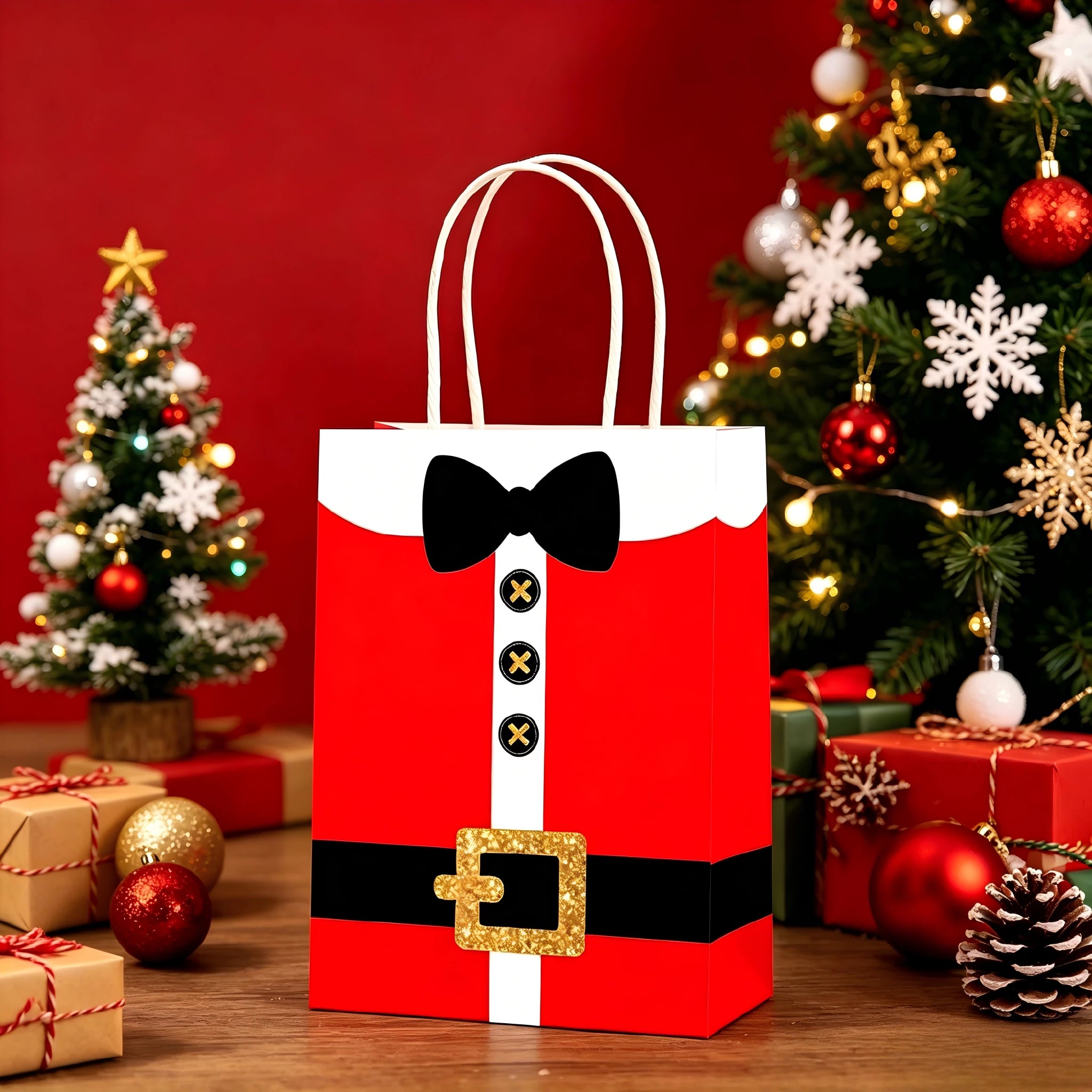 Assorted Christmas Paper Gift Bags with Rope Handles – selected option 8384599097