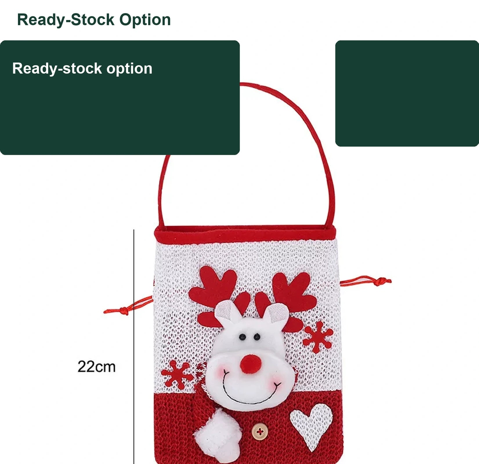 Assorted Fabric Christmas Apple Gift Bags with Handles – option 21