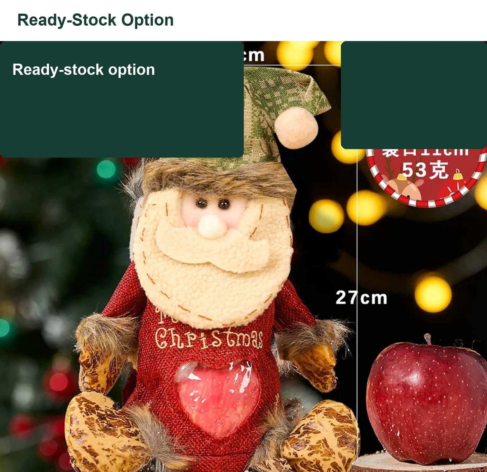 Assorted Fabric Christmas Apple Gift Bags with Handles – option 7