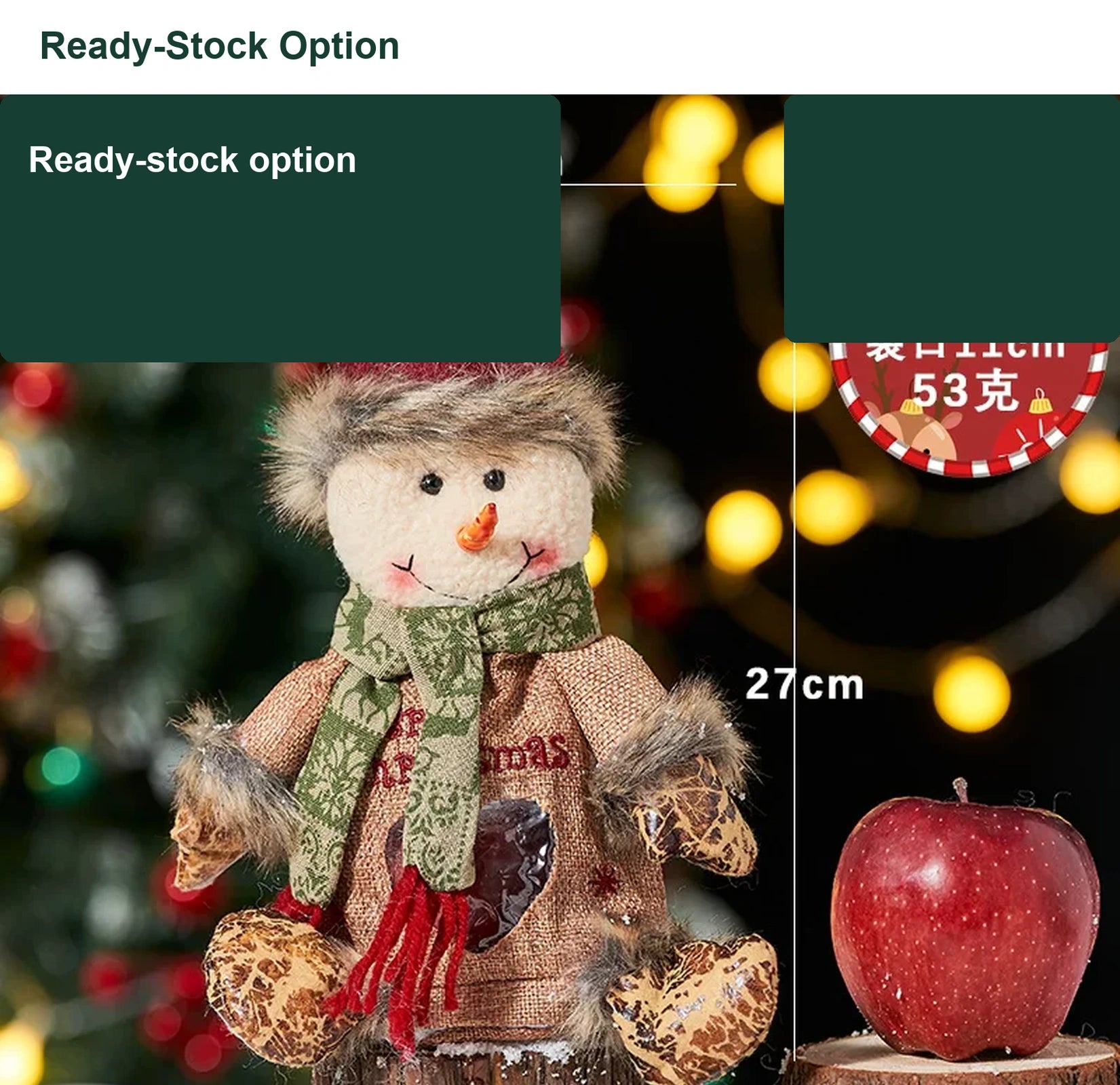 Assorted Fabric Christmas Apple Gift Bags with Handles – option 8