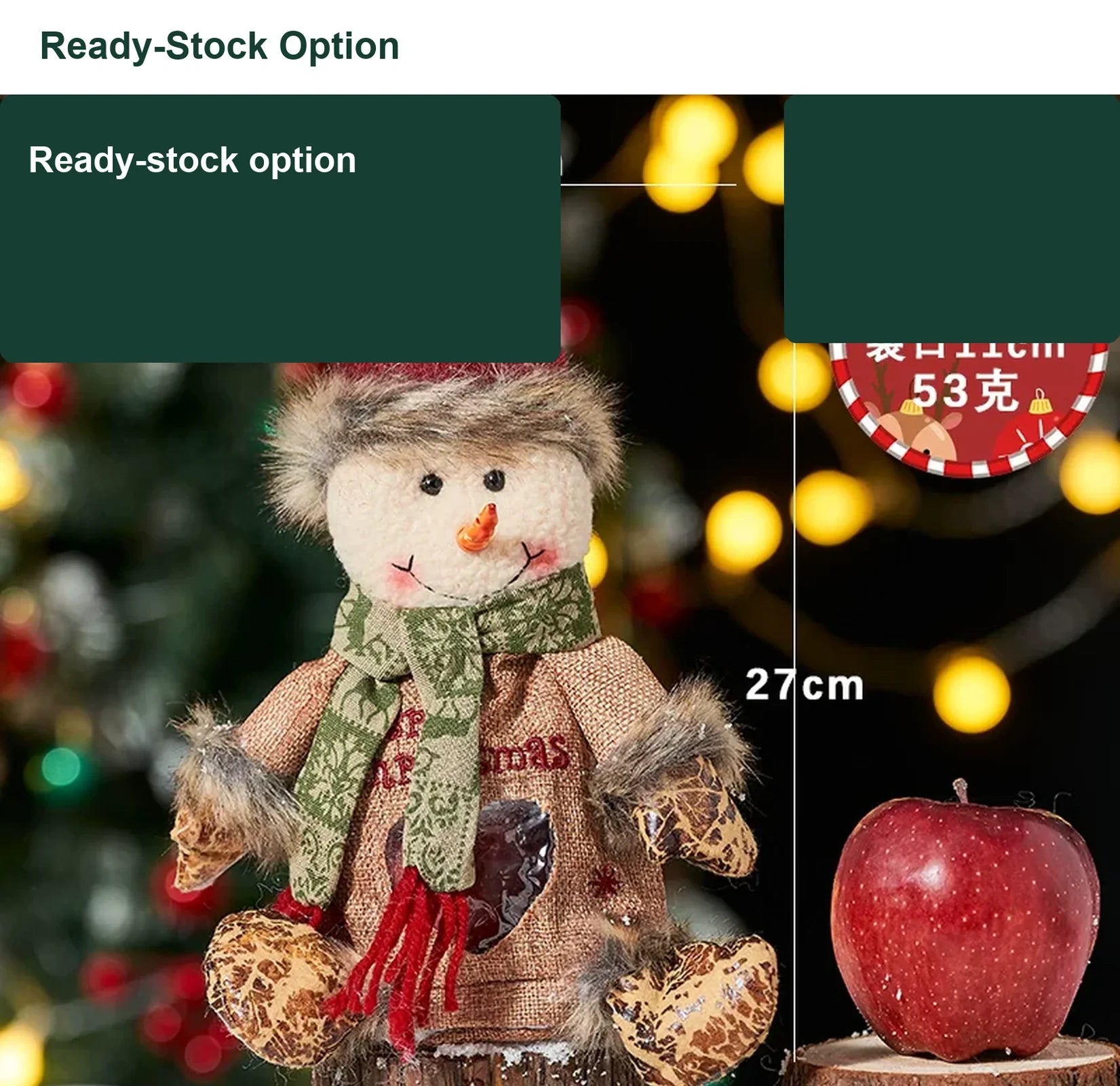 Assorted Fabric Christmas Apple Gift Bags with Handles – option 8