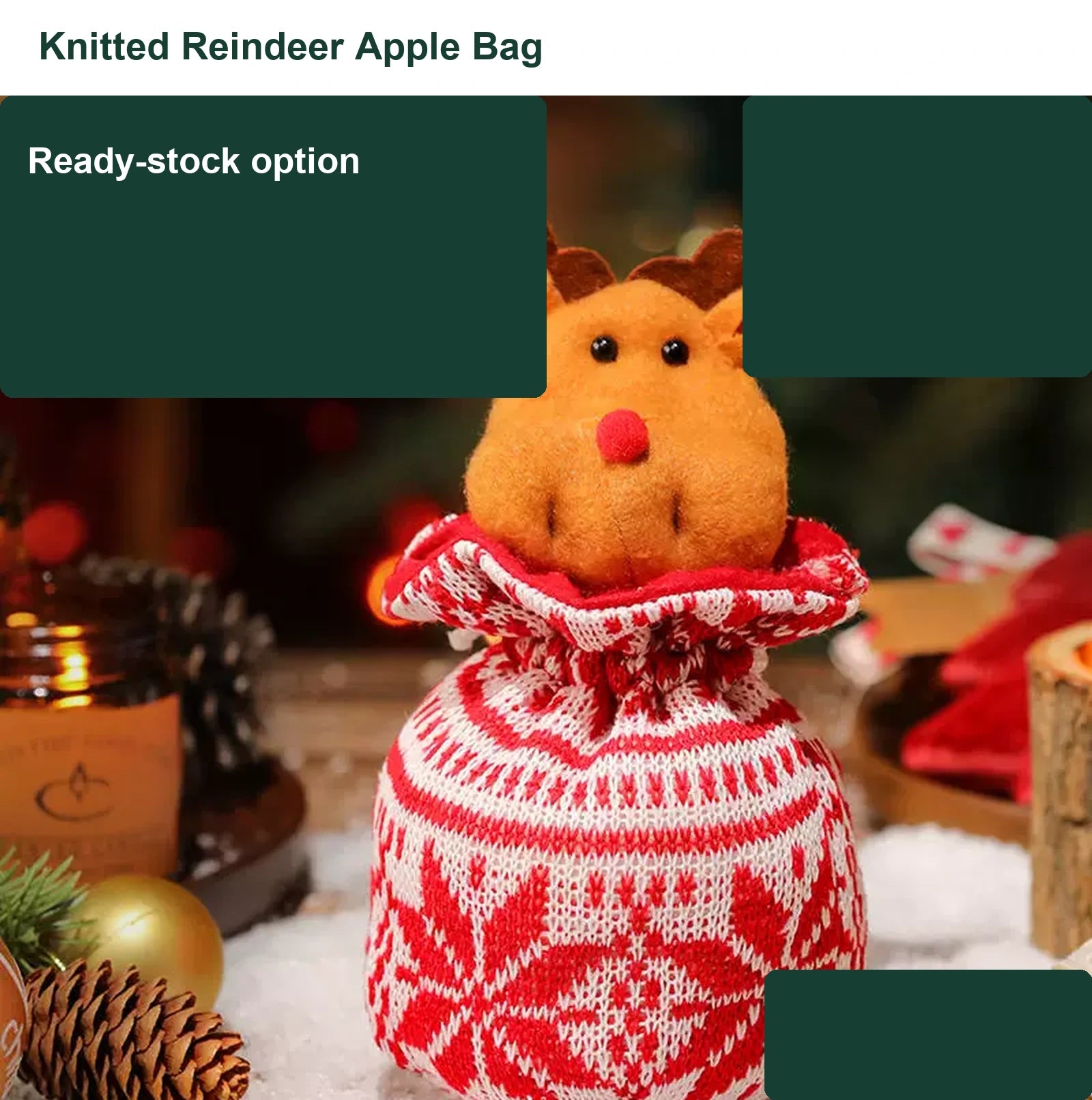Assorted Felt and Knitted Christmas Apple Gift Bags – option 1926527111