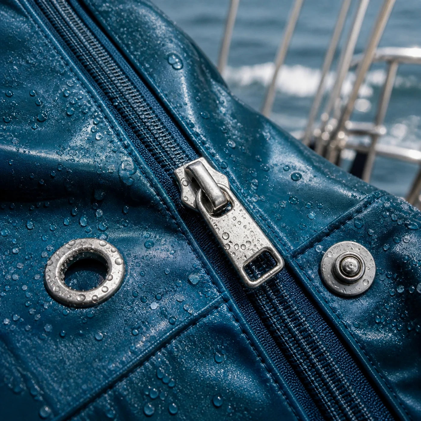 Anti-corrosive hardware on a custom beach bag
