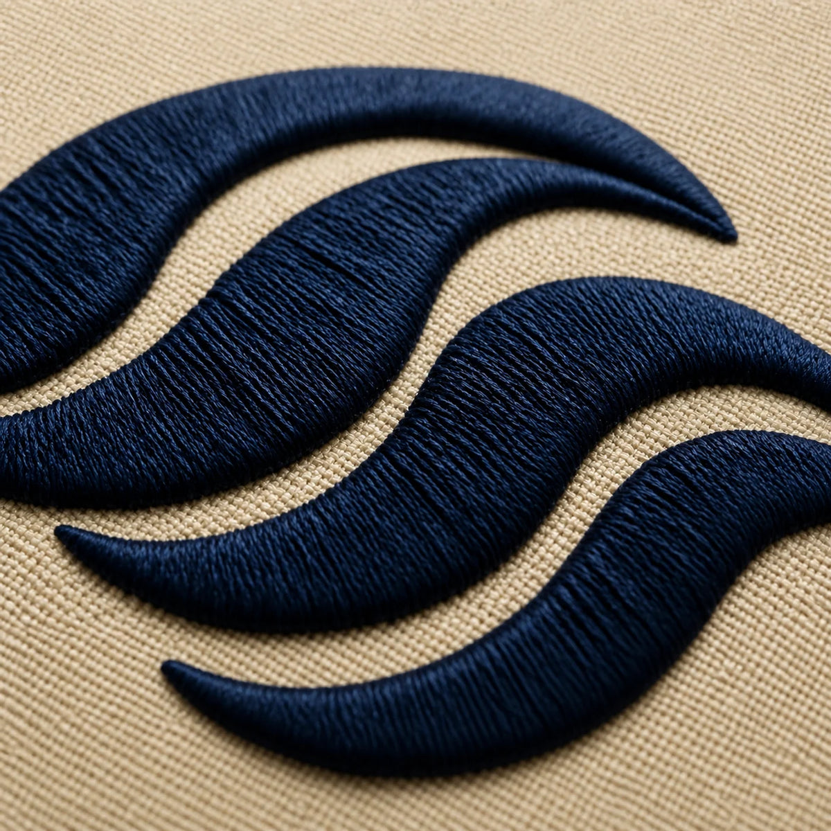 High-density raised embroidery on custom beach bag fabric