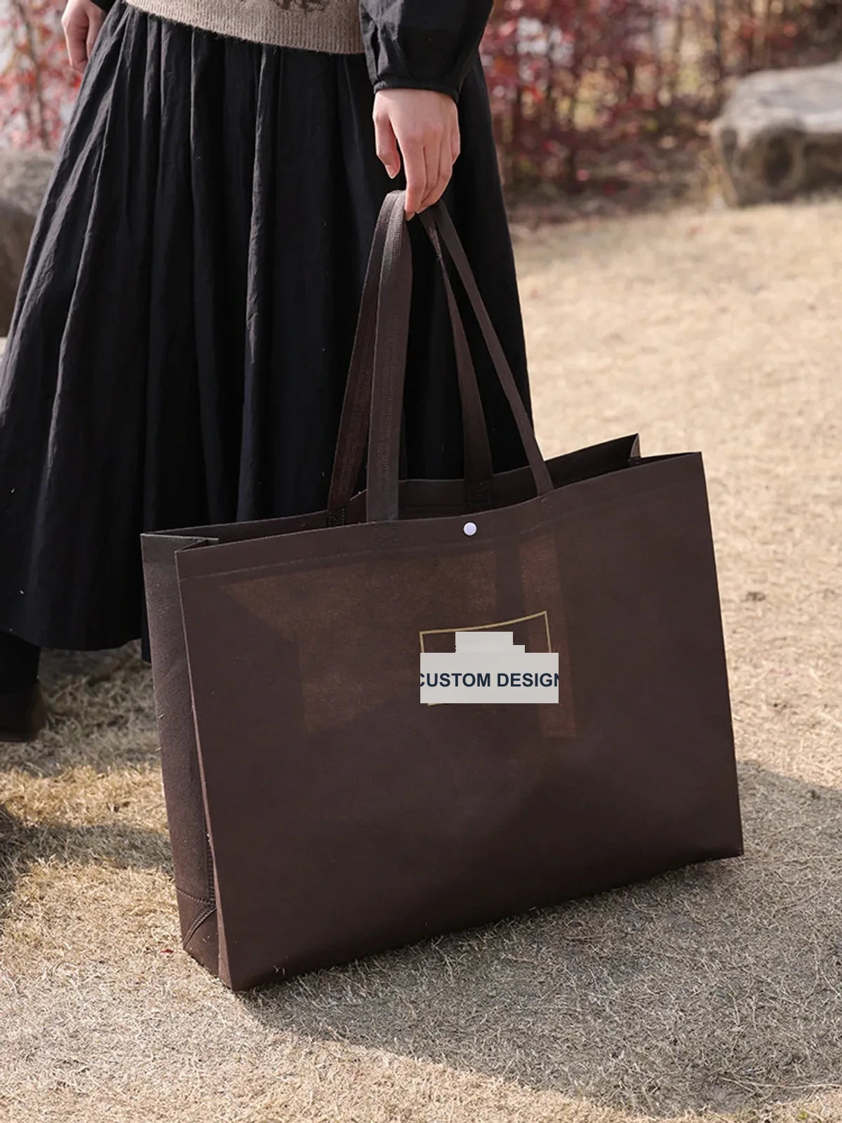 Black-Green Non-Woven Tote Bags — 8 Styles product view 3