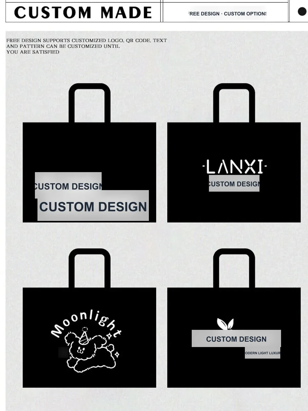 Black Non-Woven Tote Bags — 2 Styles product view 5