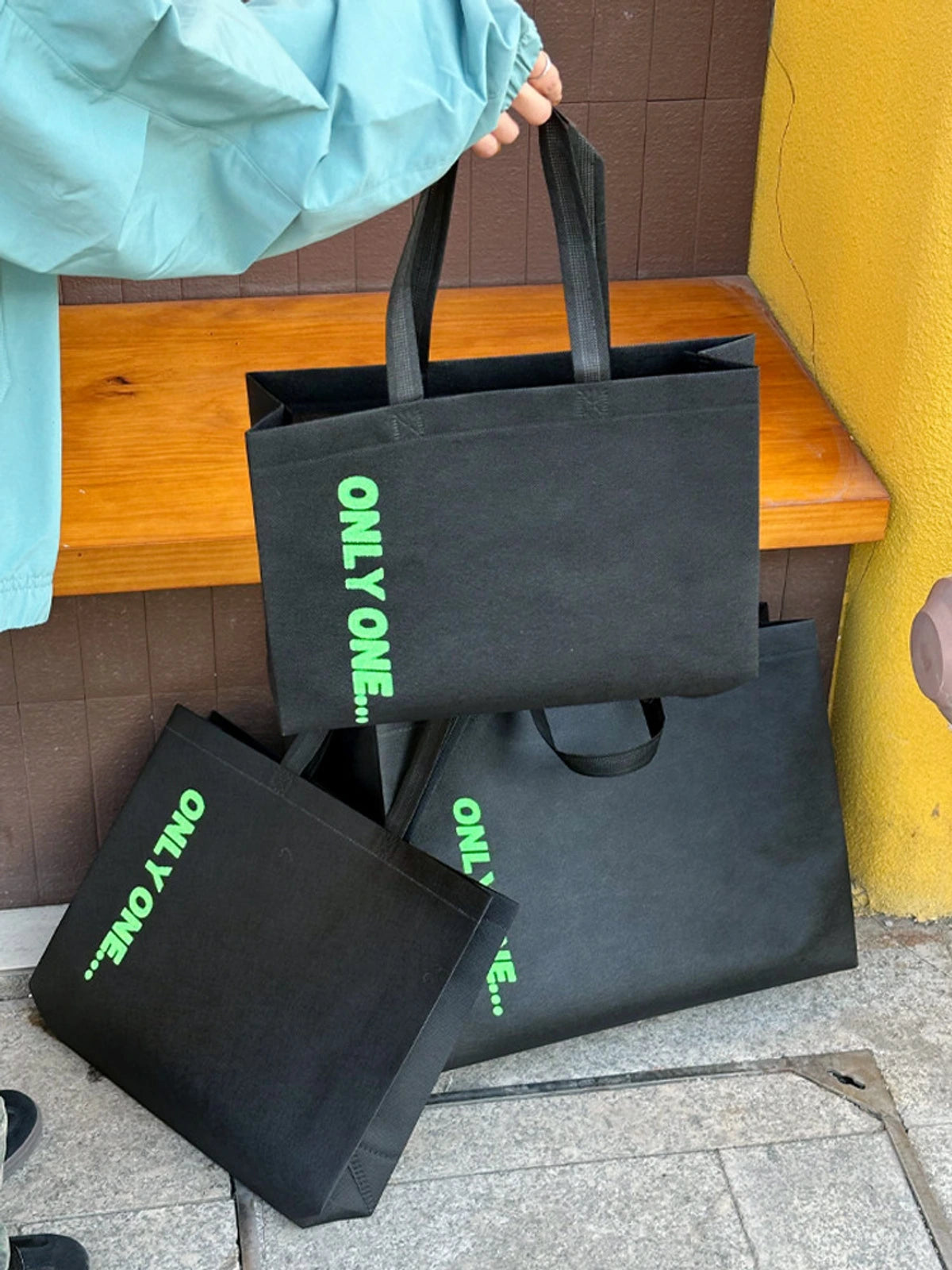 Black Non-Woven Tote Bags — 5 Styles product view 1