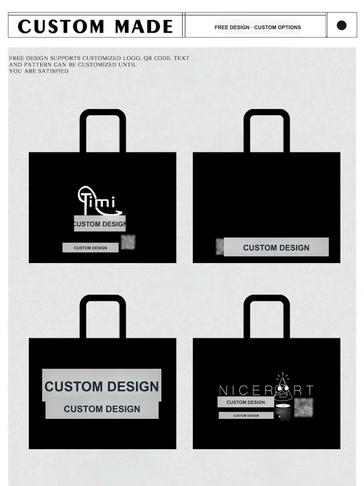 Black Non-Woven Tote Bags — 5 Styles product view 5