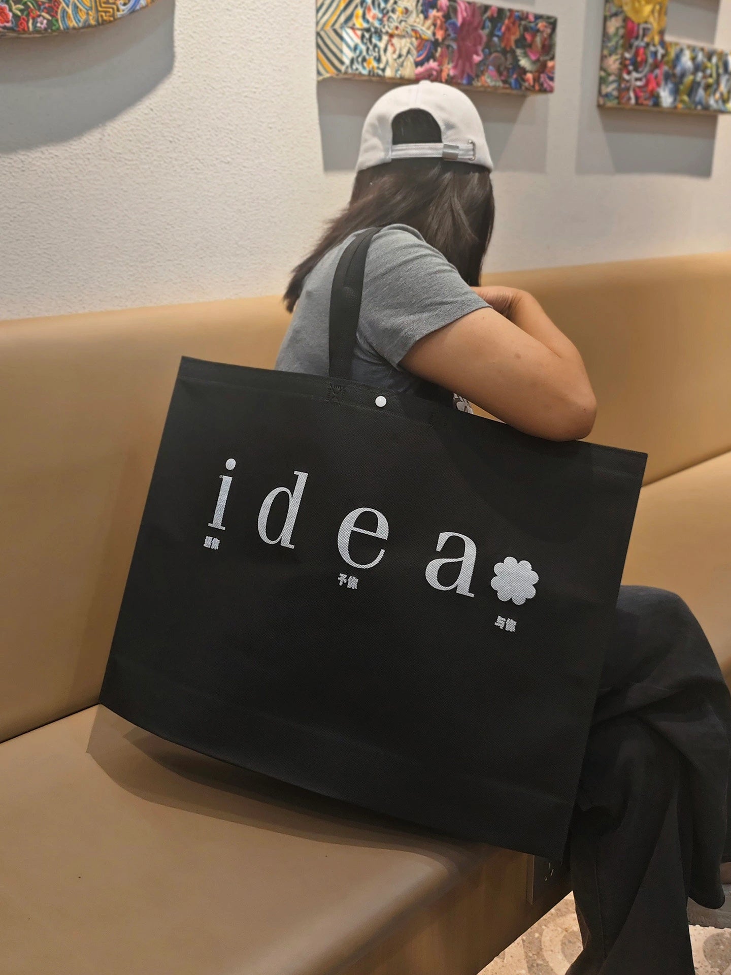 Black Non-Woven Tote Bags — Idea Print & Plain product view 4