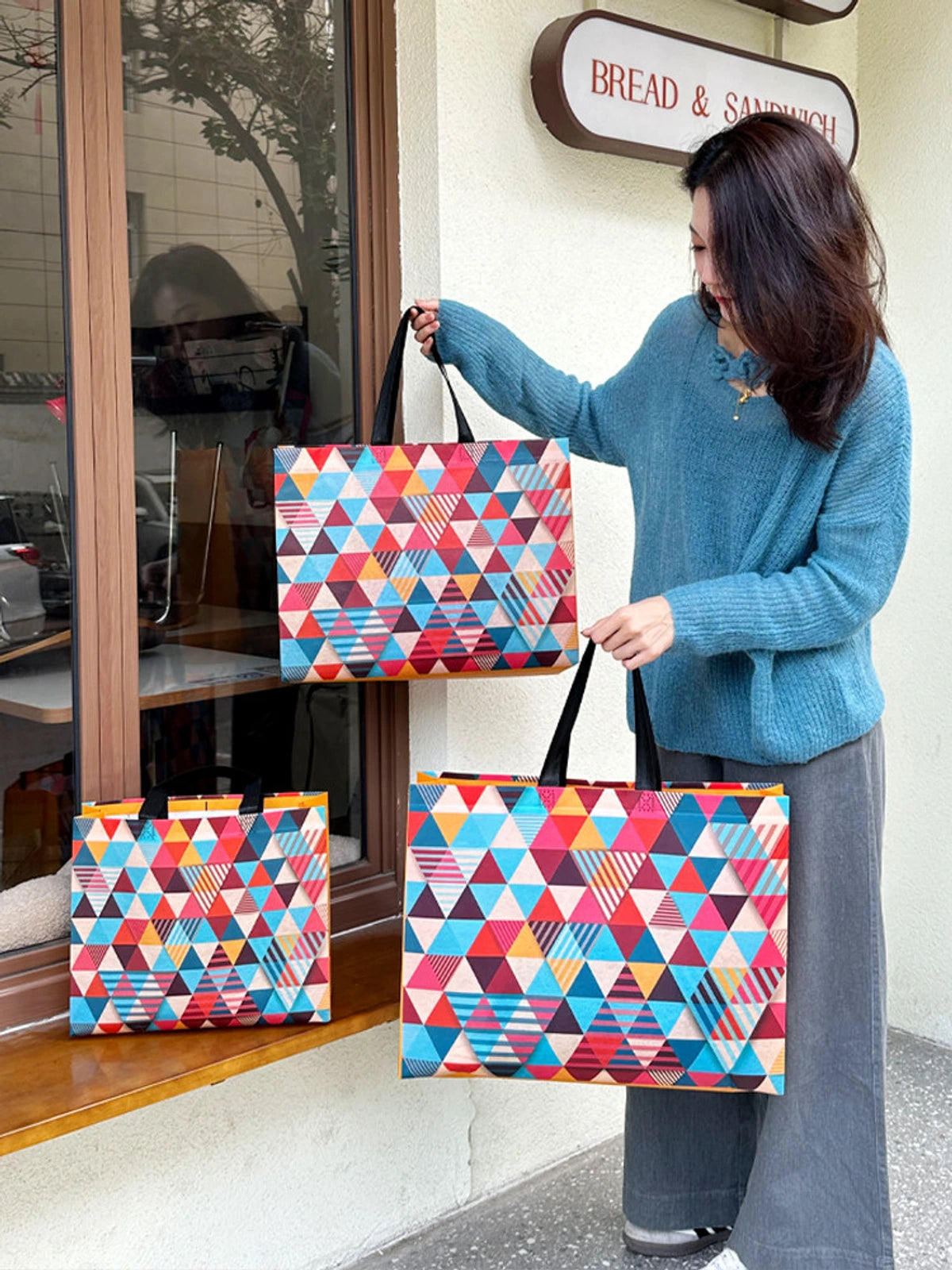 Bohemian Print Non-Woven Tote Bags — 1 Style product view 3