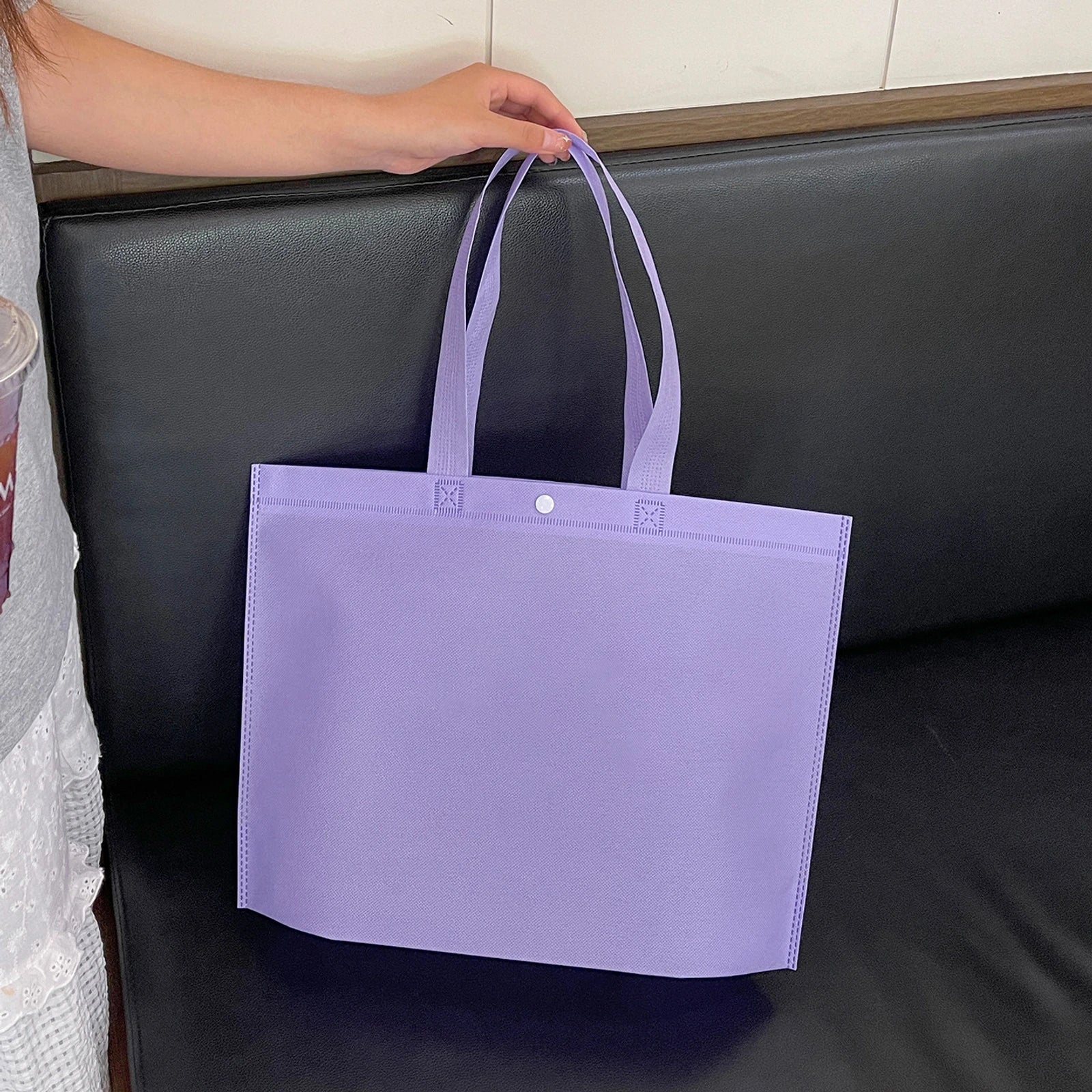 Boutique Non-Woven Garment Packaging Bags — 10 Styles — Taro Purple Plain Tote