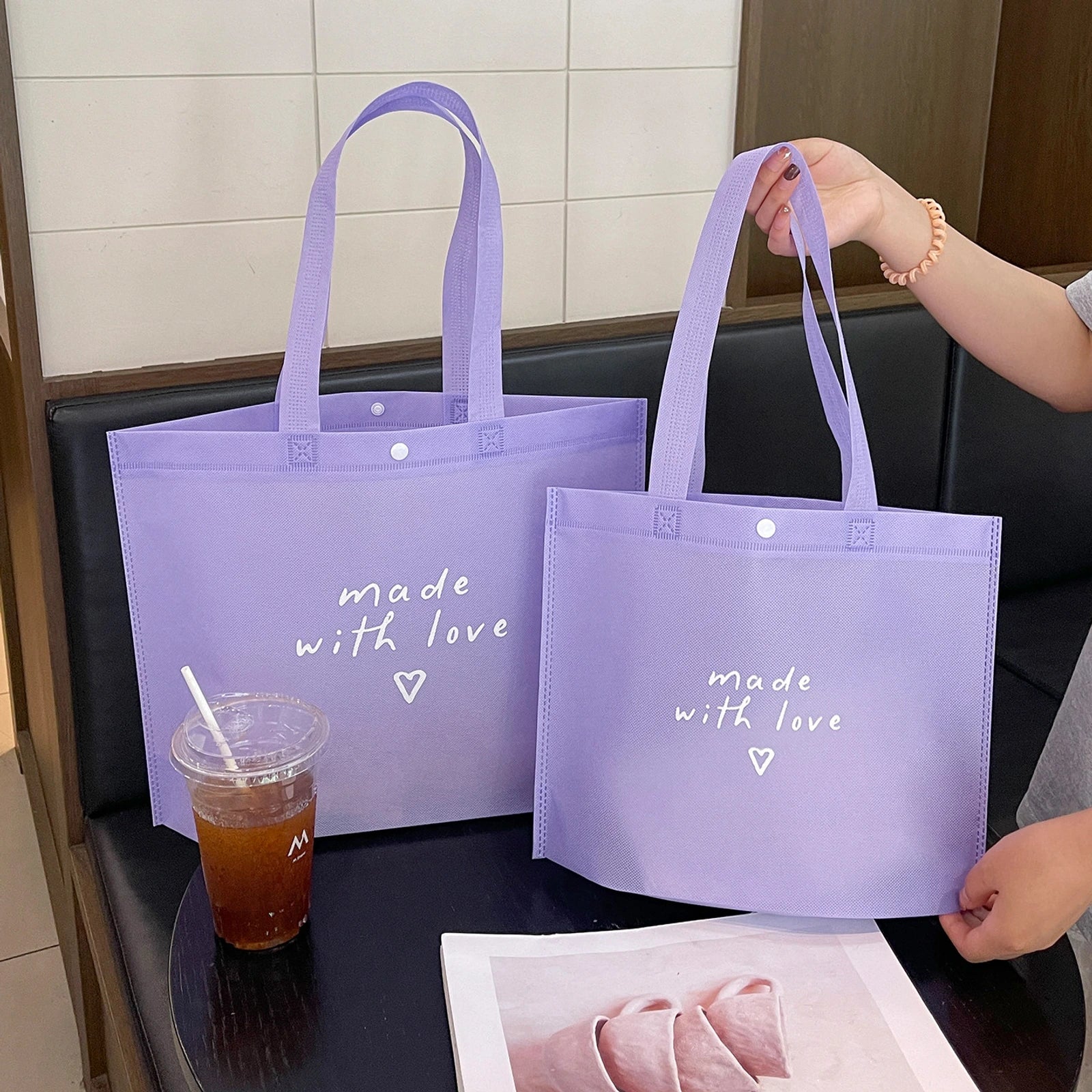 Boutique Non-Woven Garment Packaging Bags — 10 Styles — Taro Purplemwl Tote