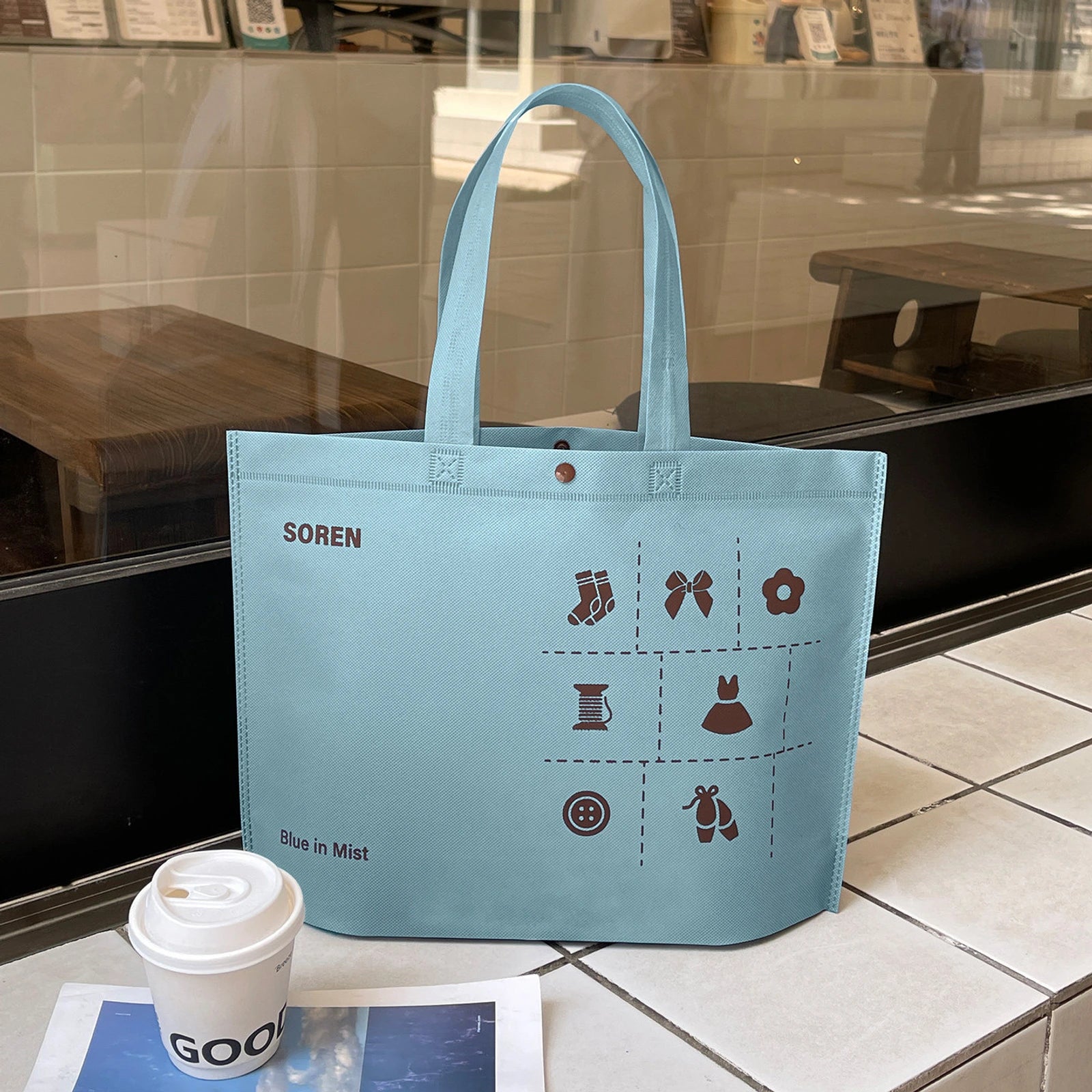 Boutique Non-Woven Garment Packaging Bags — 8 Styles — SORENHaze Blue Tote