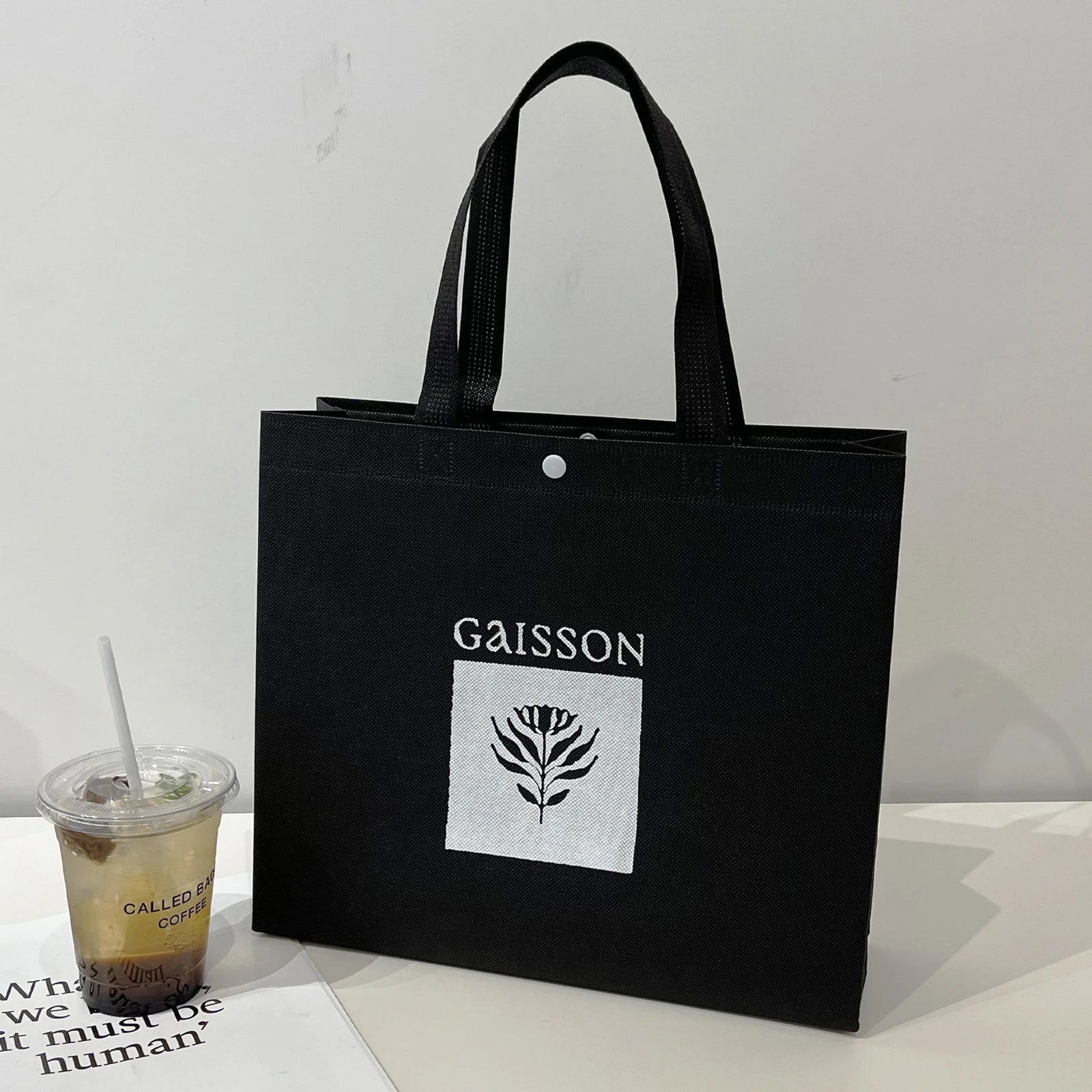 Boutique Non-Woven Tote Bags — 10 Styles — Black Ga ISSONTote