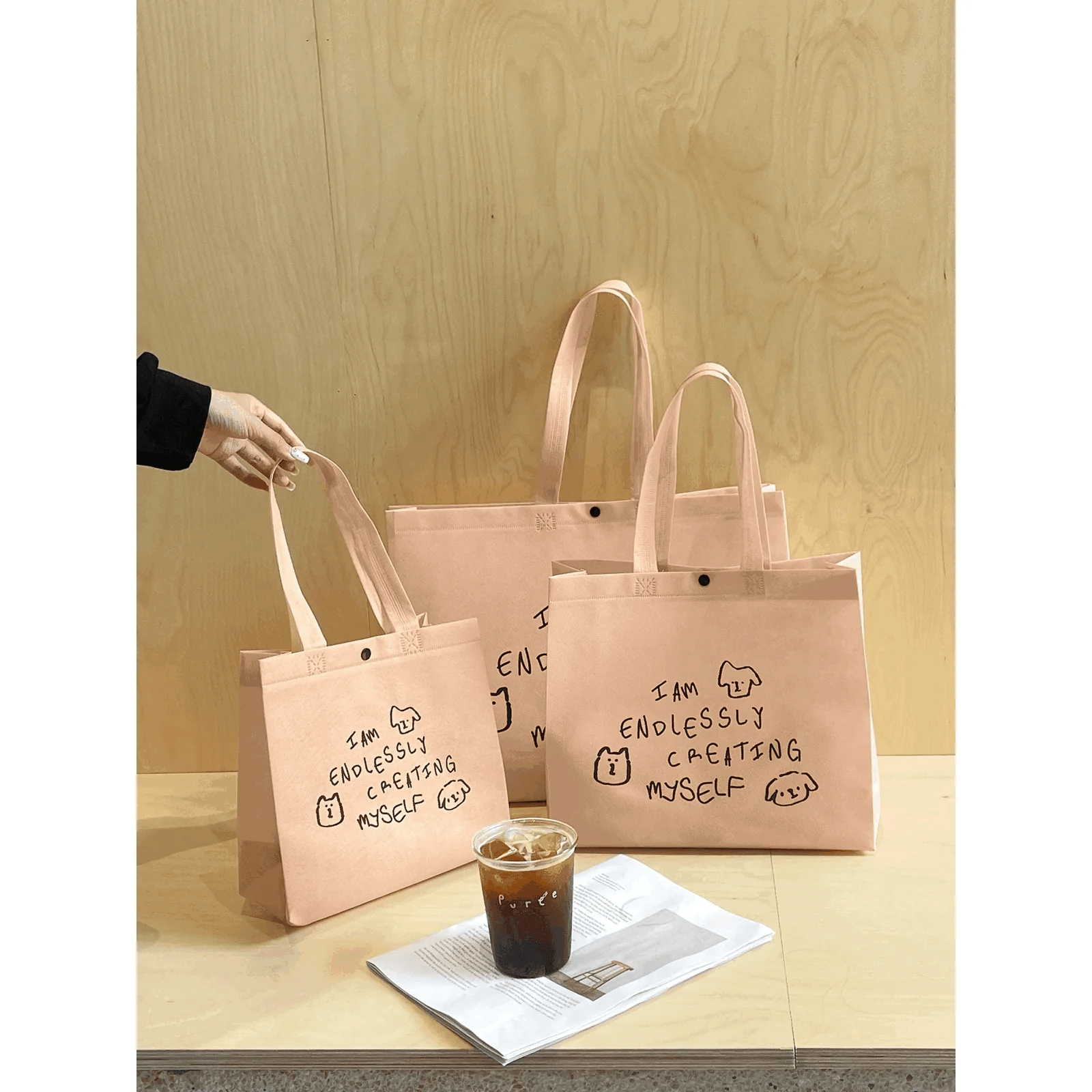 Boutique Non-Woven Tote Bags — 10 Styles animated product view 1