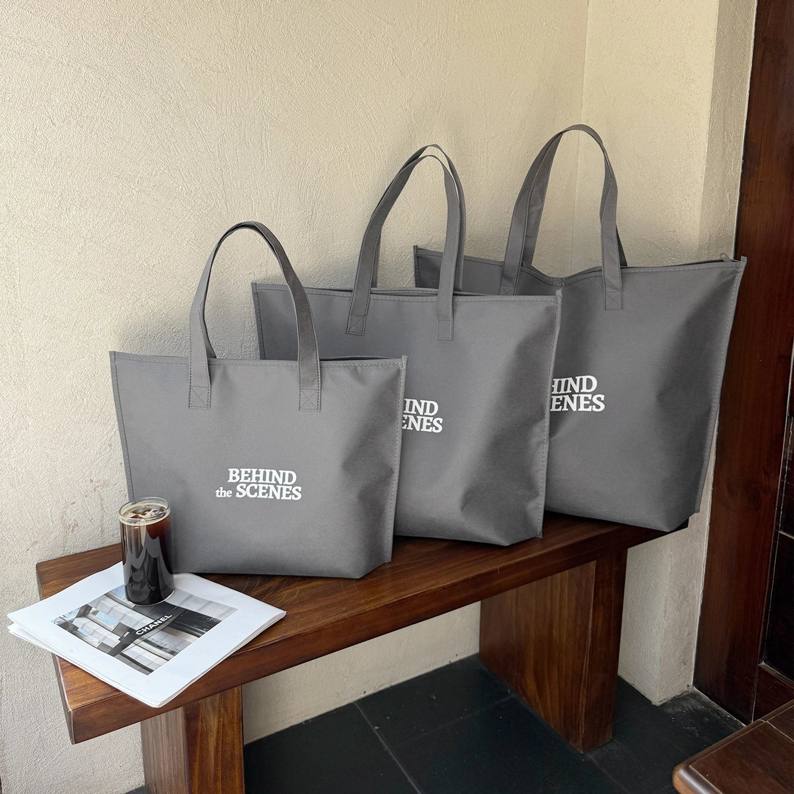 Boutique Non-Woven Tote Bags — 12 Styles — Behind Zipper Tote