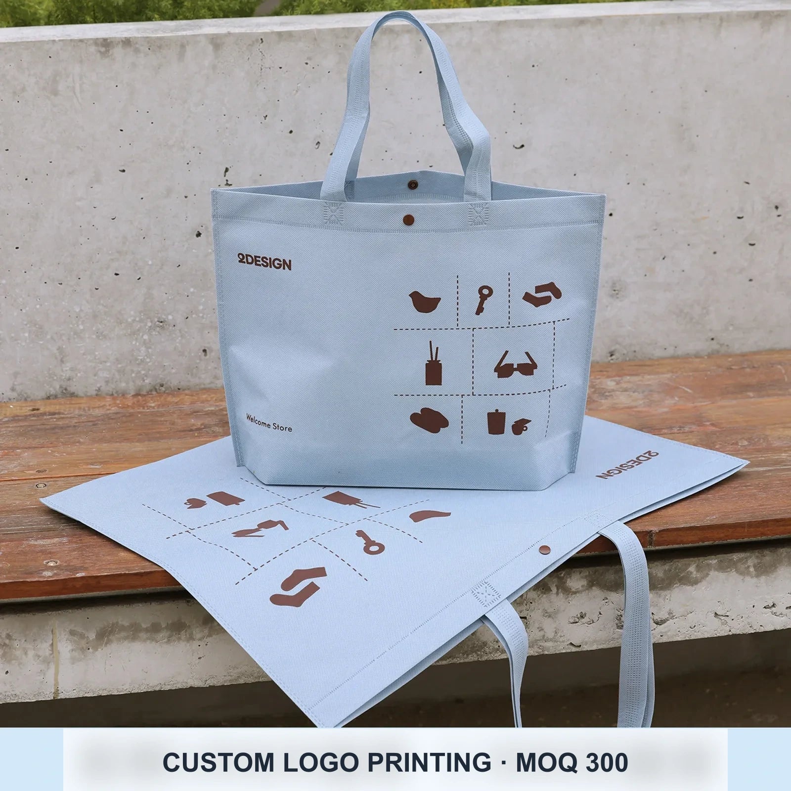 Boutique Non-Woven Tote Bags — 14 Styles — Large — Capacity — Haze Gray