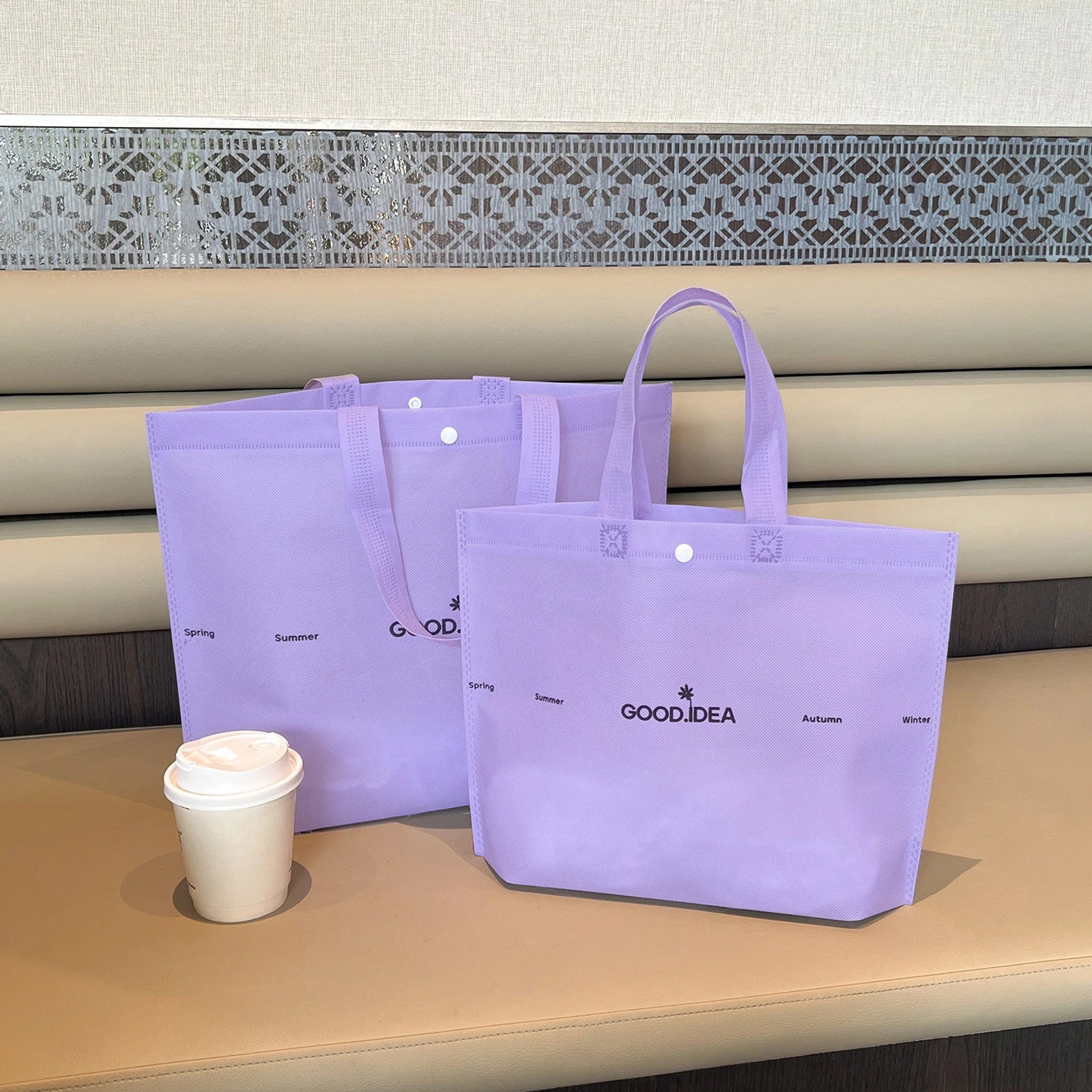 Boutique Non-Woven Tote Bags — 15 Styles — — Purple