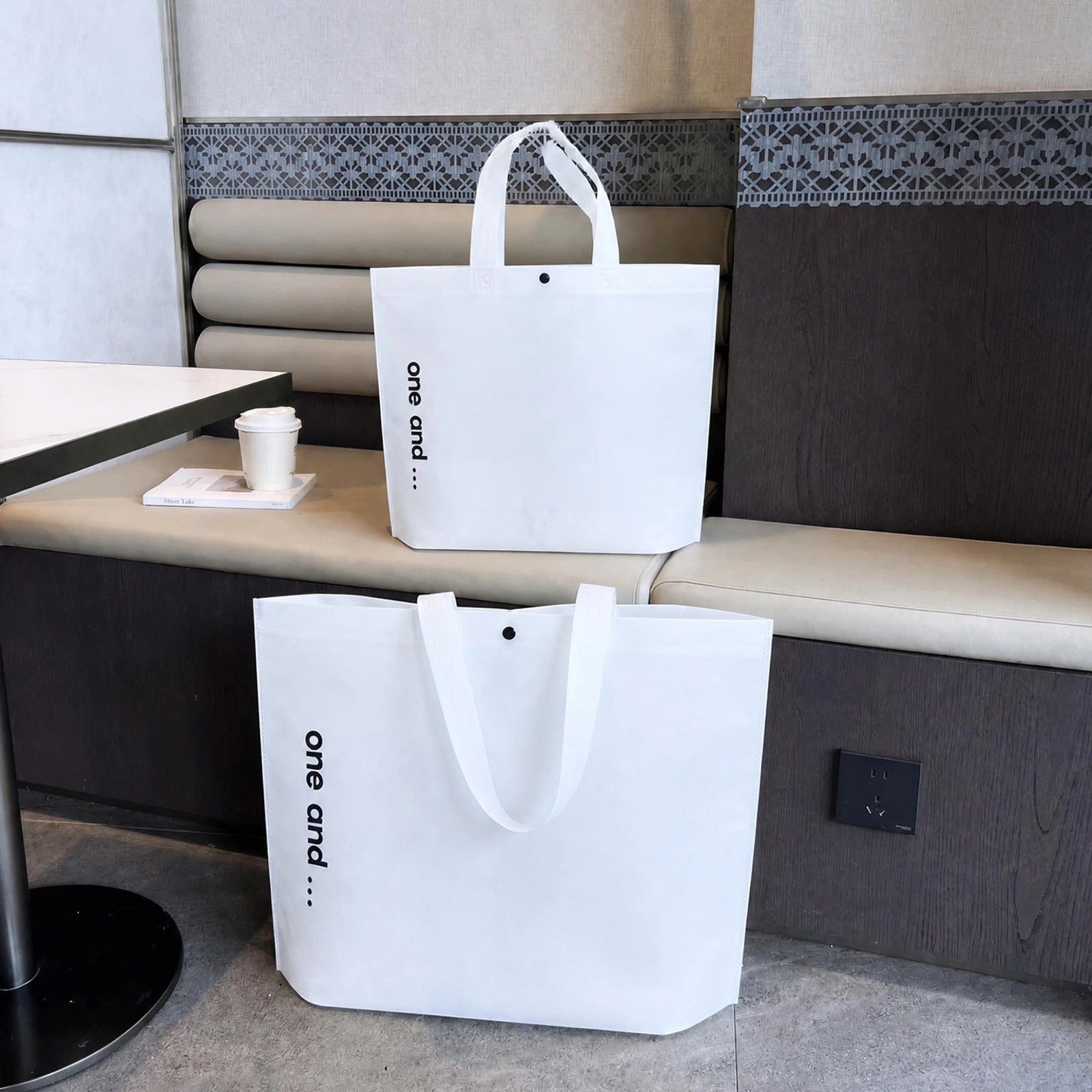 Boutique Non-Woven Tote Bags — 15 Styles — — White