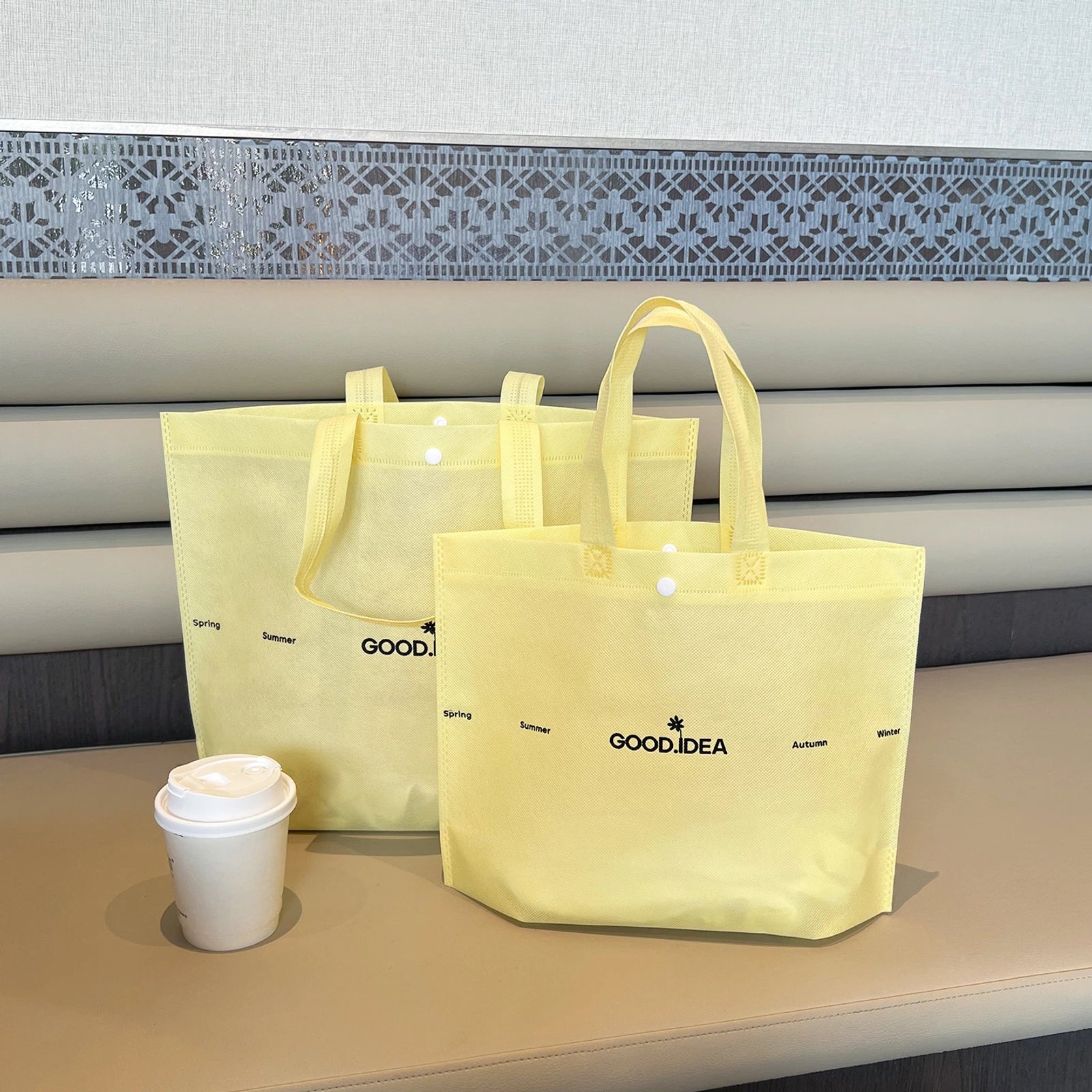 Boutique Non-Woven Tote Bags — 15 Styles — — Yellow