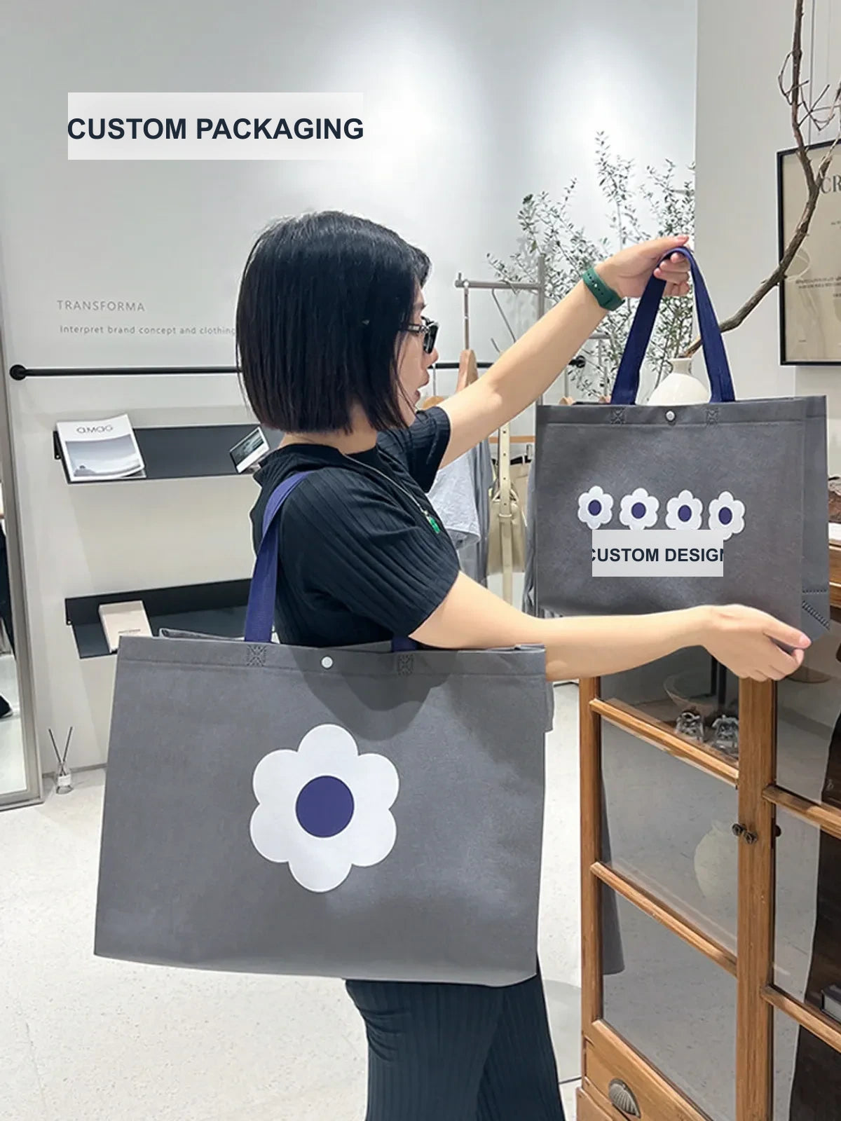 Boutique Non-Woven Tote Bags — 2 Styles product view 1
