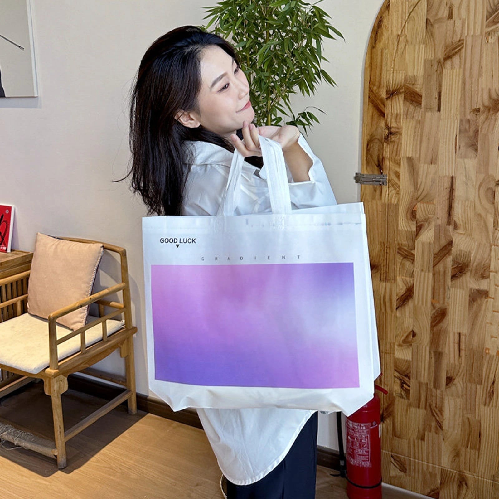 Boutique Non-Woven Tote Bags — 2 Styles — Iridescent Purple