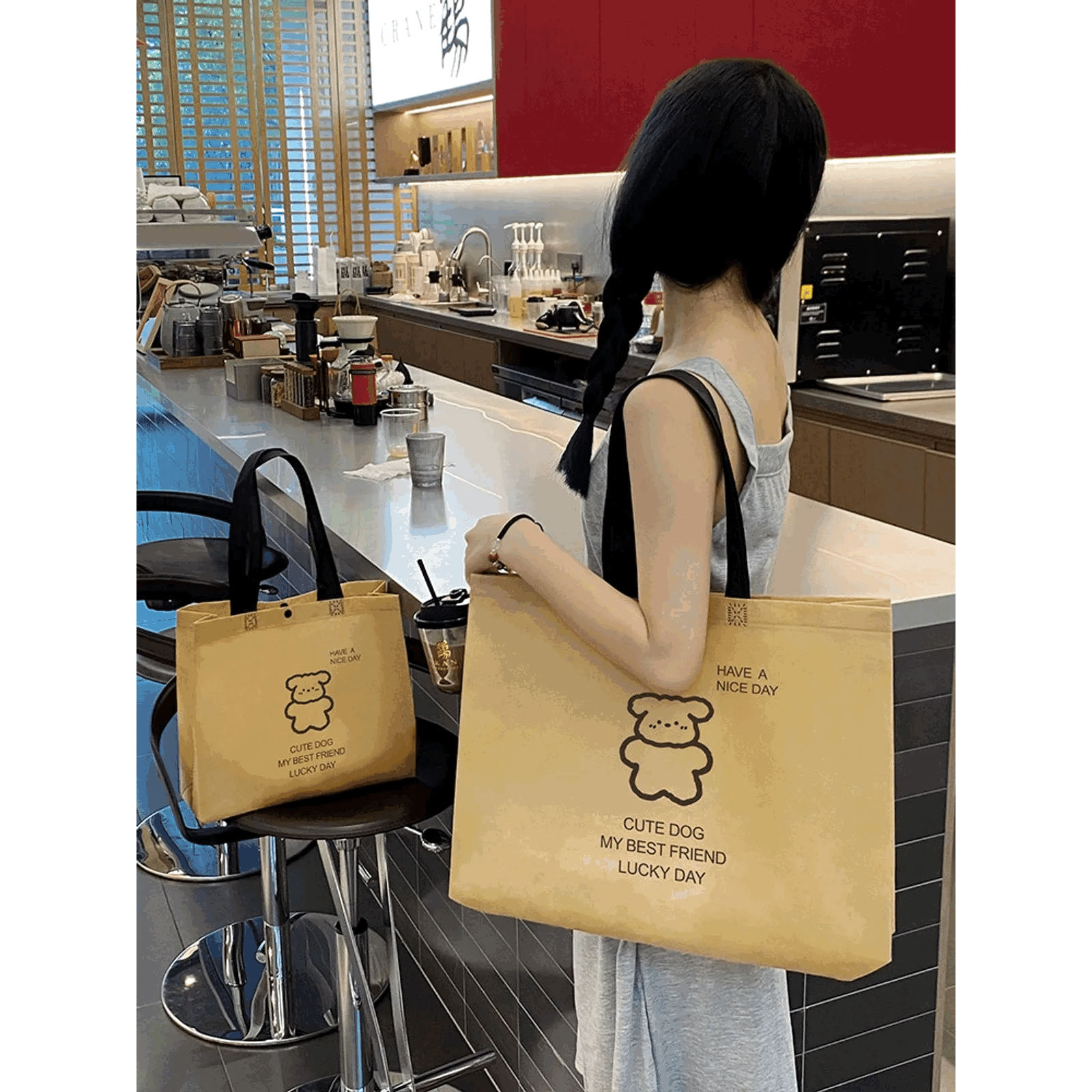 Boutique Non-Woven Tote Bags — 2 Styles animated product view 1