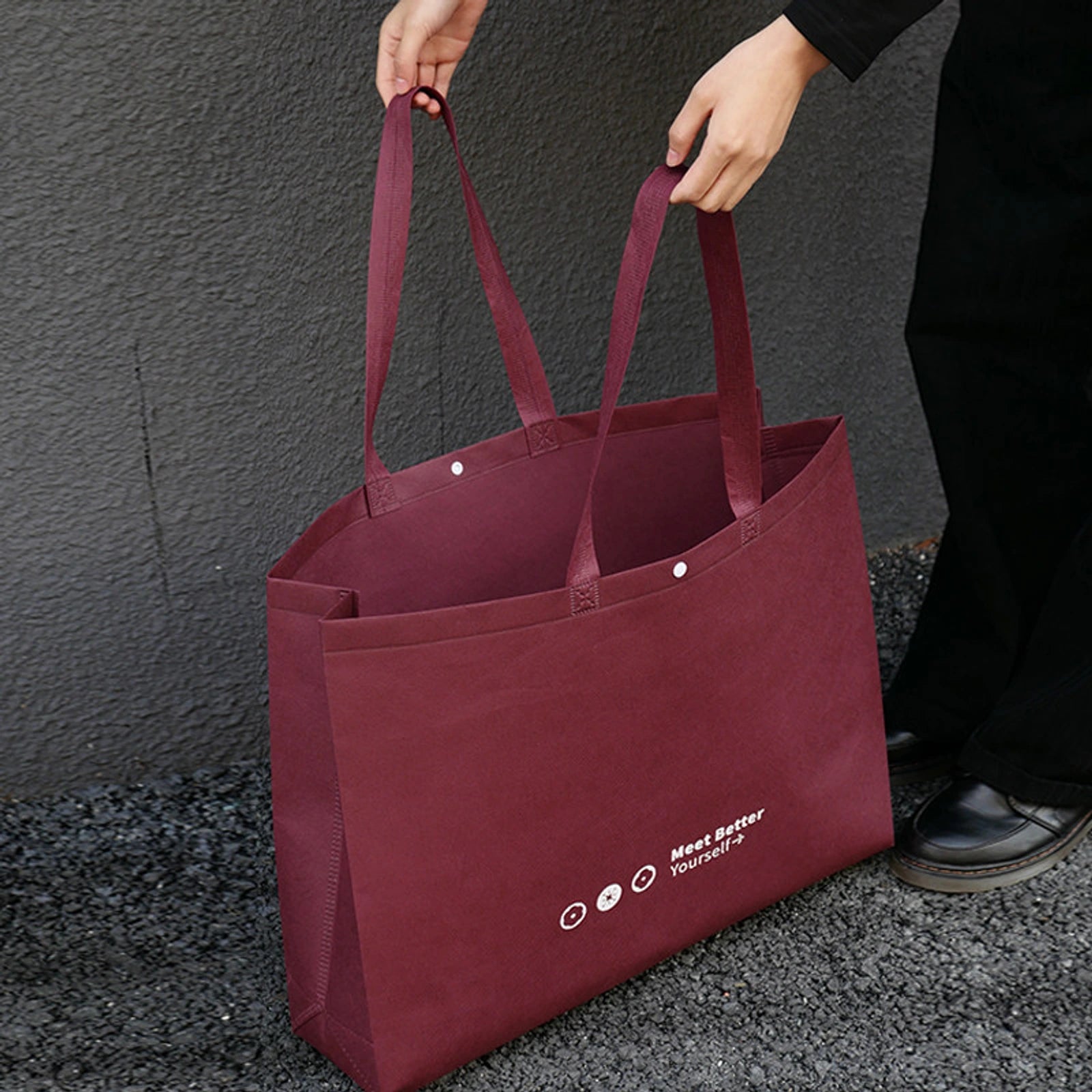 Boutique Non-Woven Tote Bags — 3 Styles — Gusseted — Ancora Red
